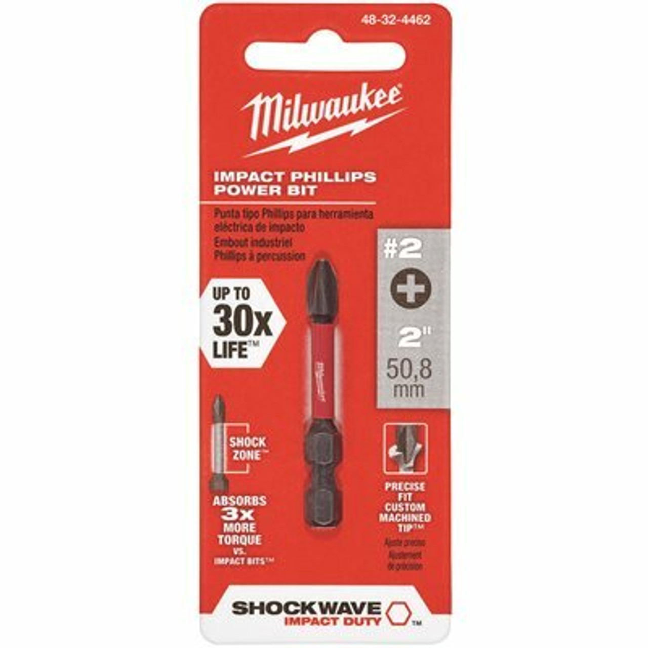 Milwaukee Shockwave Impact Duty 2 In. Phillips #1 Alloy Steel Screw Driver Bit (1-Pack)