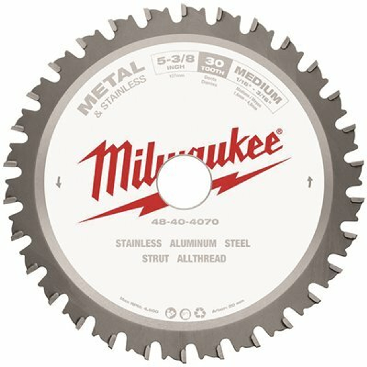 Milwaukee 5-3/8 In. X 30 Teeth Metal & Stainless Cutting Circular Saw Blade