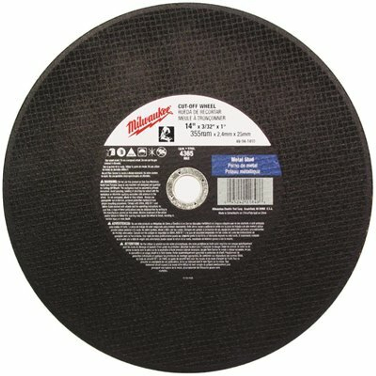 Milwaukee 14 In. X 1/8 In. X 1 In. Cut-Off Wheel (Type 1)