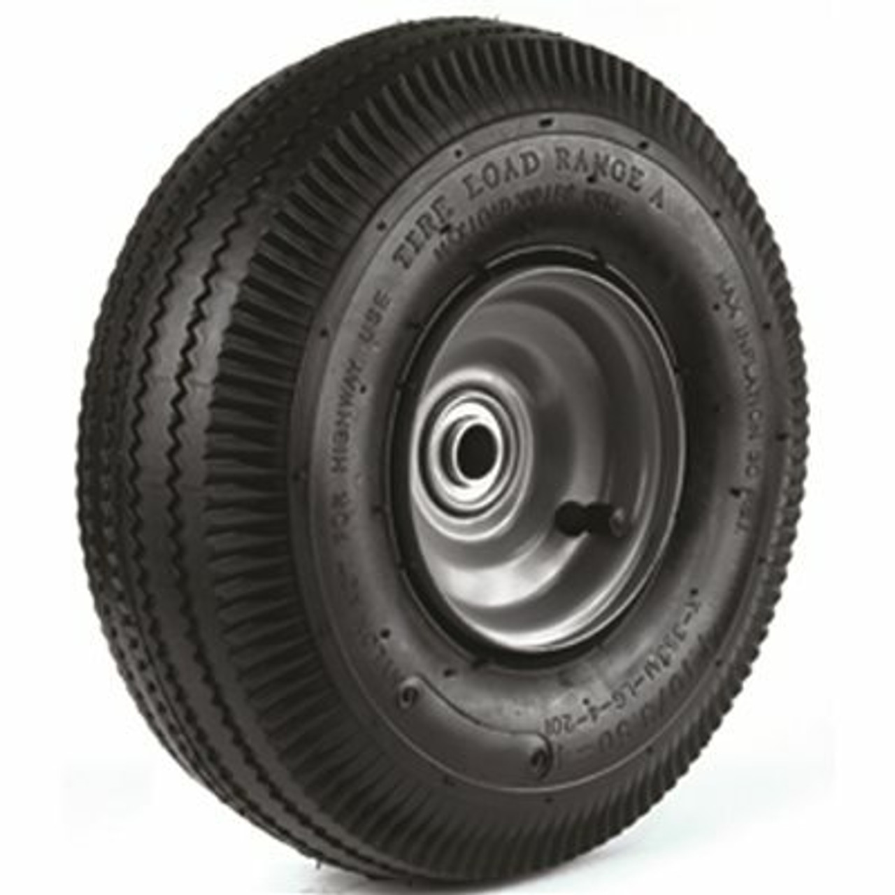Martin Wheel 10 In. 410/350-4 Pneumatic Wheel, Sawtooth Tread Tire