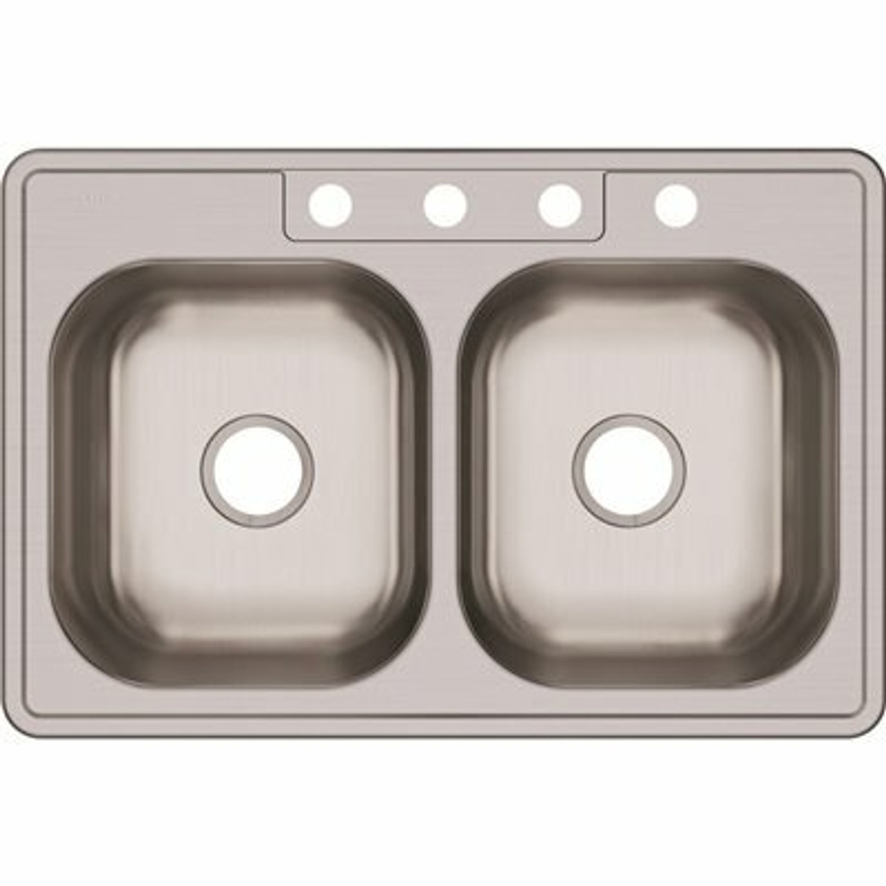 Elkay Dayton Drop-In Stainless Steel 33 In. 4-Hole 50/50 Double Bowl Kitchen Sink - 302002