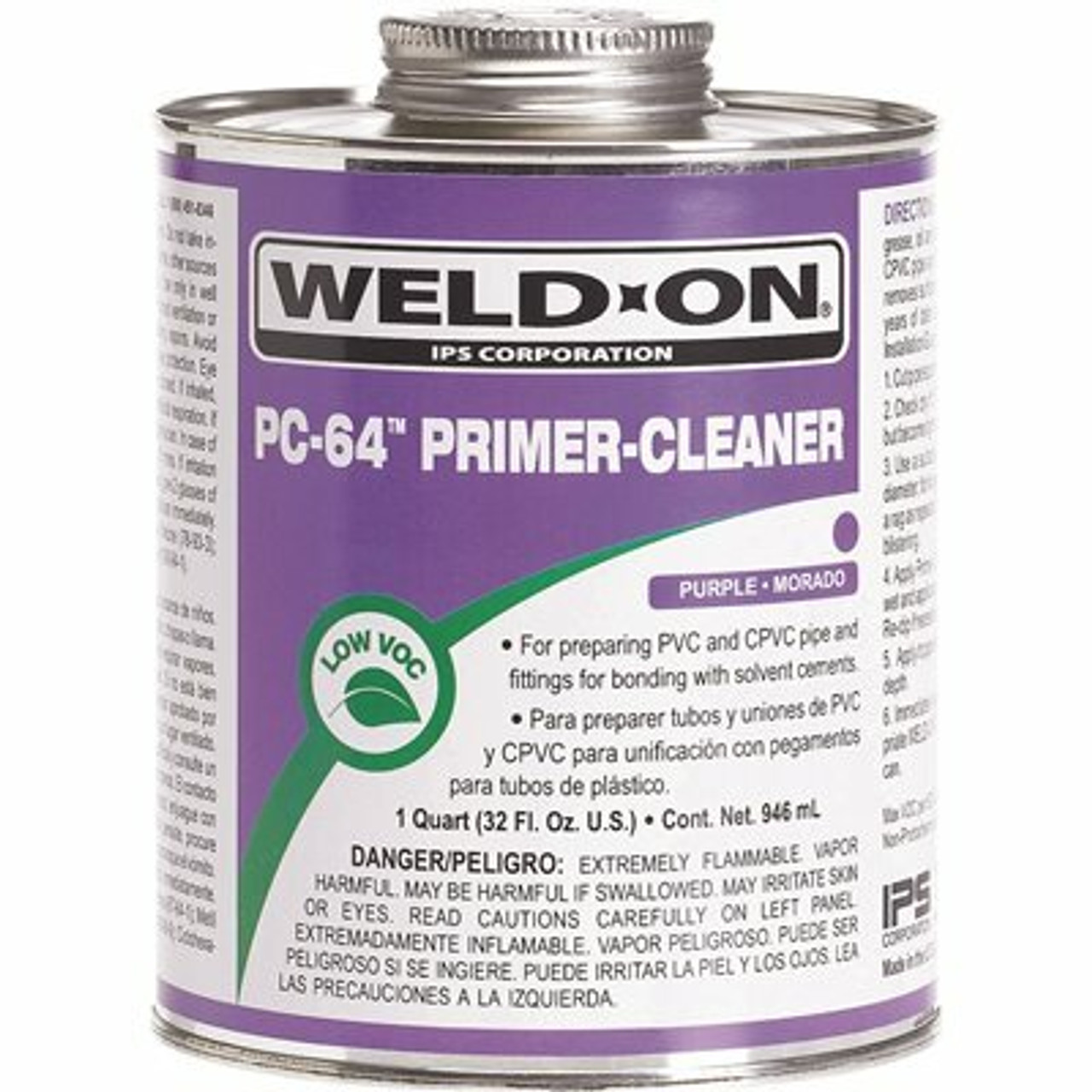 Ips Corporation Weld On 64 Primer Cleaner Quart Purple
