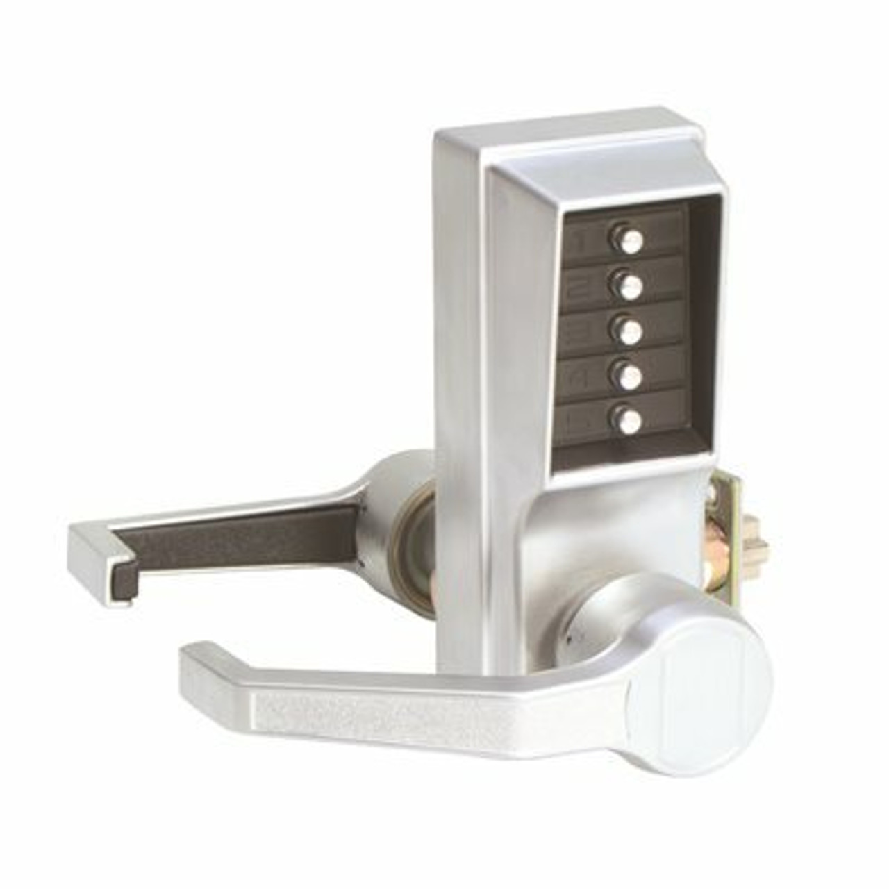 L1000 Right Hand Satin Chrome Cylindrical Lock With Lever, No Key Overide