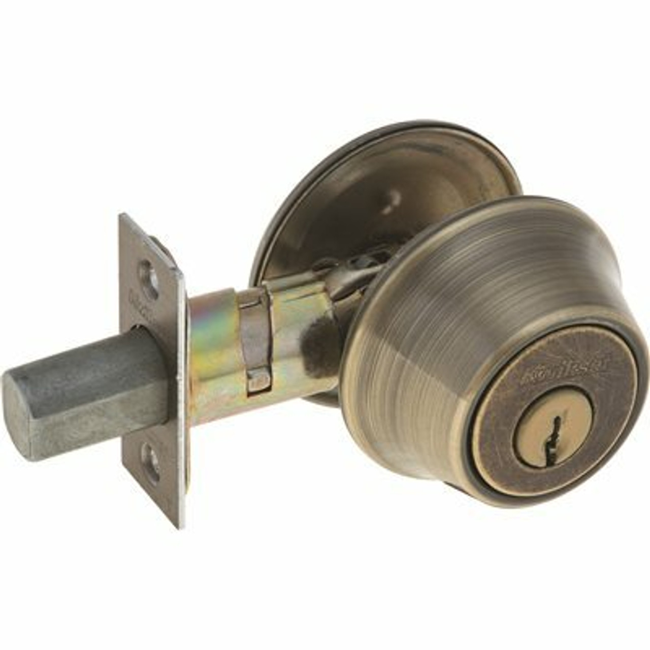 Kwikset 660 Deadbolt, Keyed One Side, In Antique Brass