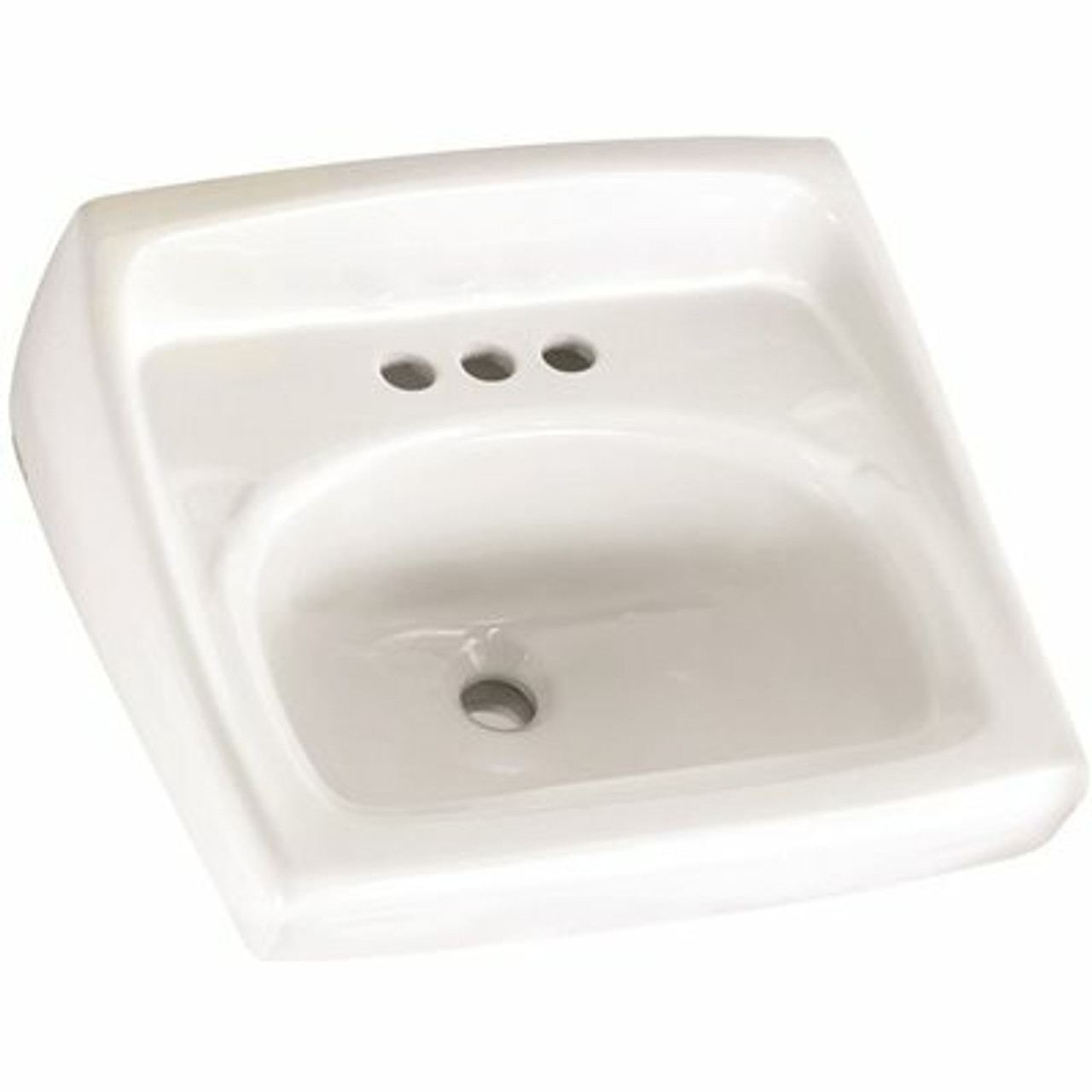 American Standard Lucerne Wall-Mounted Bathroom Vessel Sink With Faucet Holes On 4 In. Center In White