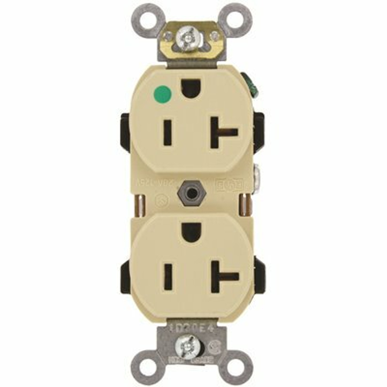 Leviton 20 Amp 125-Volt Hospital Grade Duplex Outlet, Ivory