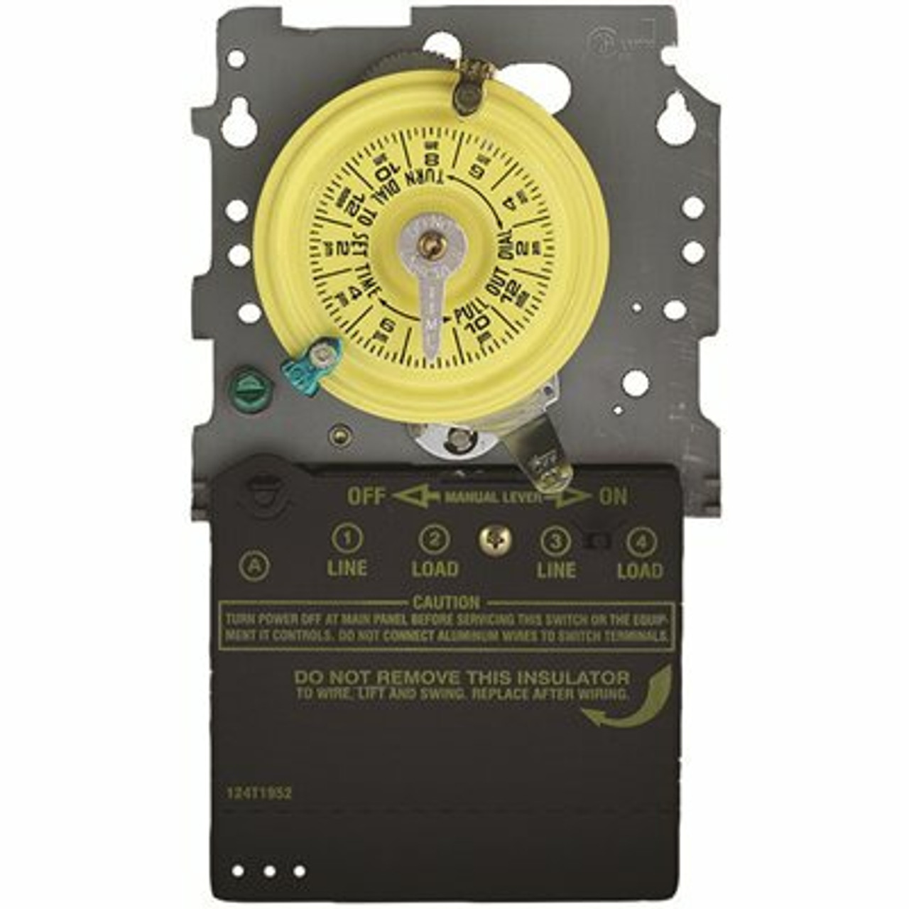 Intermatic T100 120-Volt To 24-Hour Indoor/Outdoor Mechanical Timer Switch Mechanism Only Spst, Gray/Metal