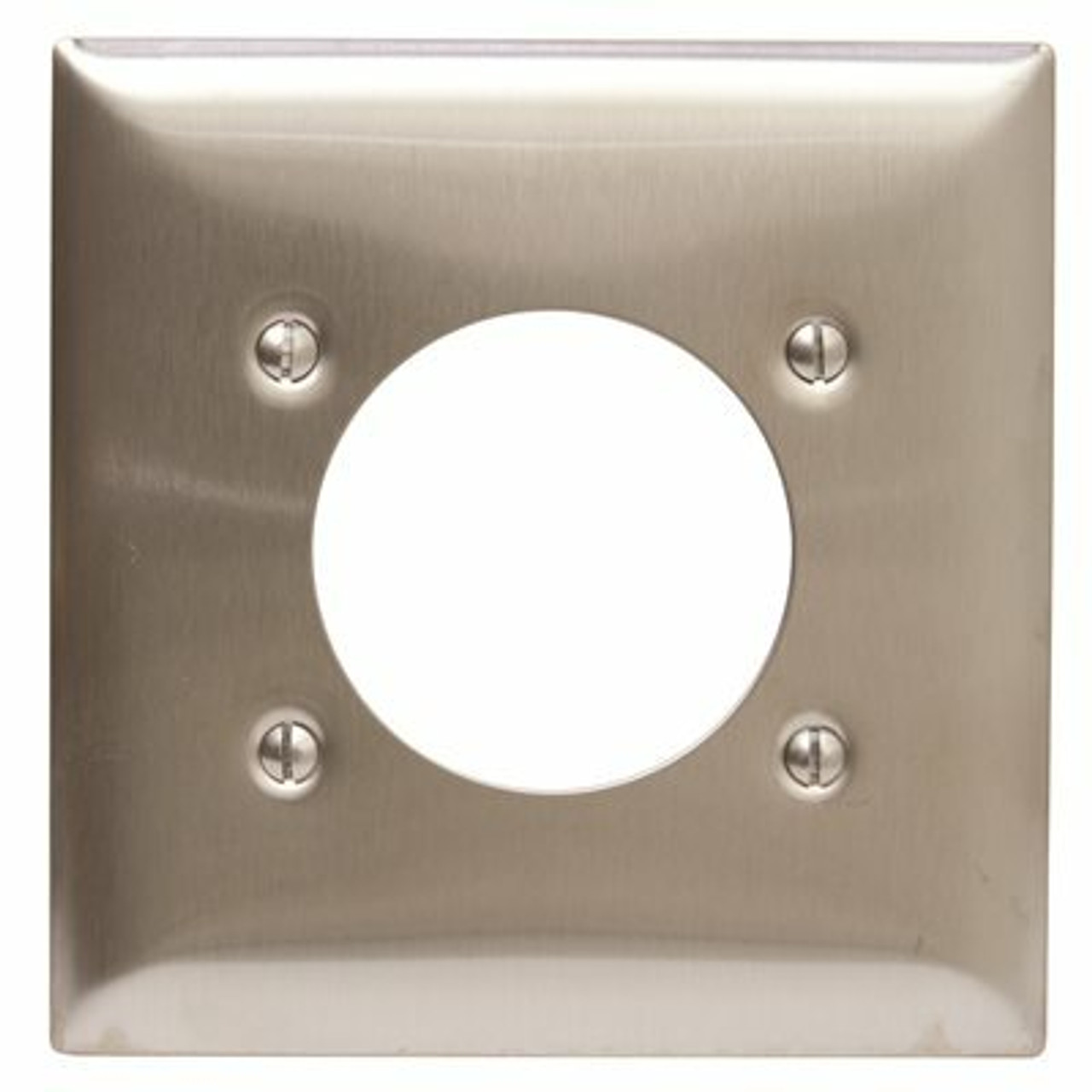 Hubbell Wiring Stainless Steel 2-Gang Single Receptacle Wall Plate (1-Pack)