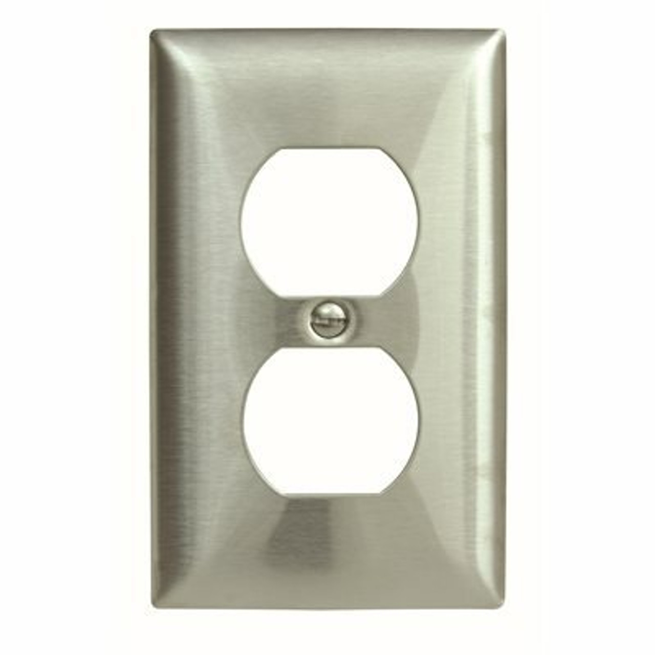 Hubbell Wiring 1-Gang Duplex Wall Plate, Stainless Steel