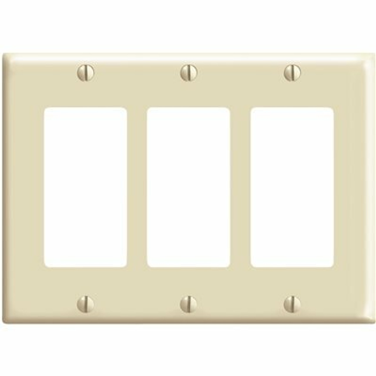 Leviton 3-Gang Decora/Gfci Device Wall Plate, Ivory