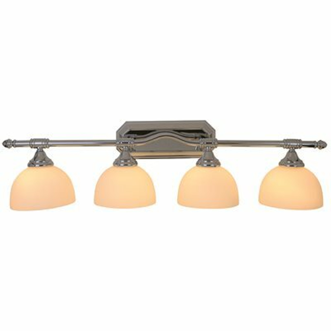 Monument 32 In. Decorative Vanity In Fixture Brushed Nickel Uses Four 60-Watt Incandescent Medium Base Lamps