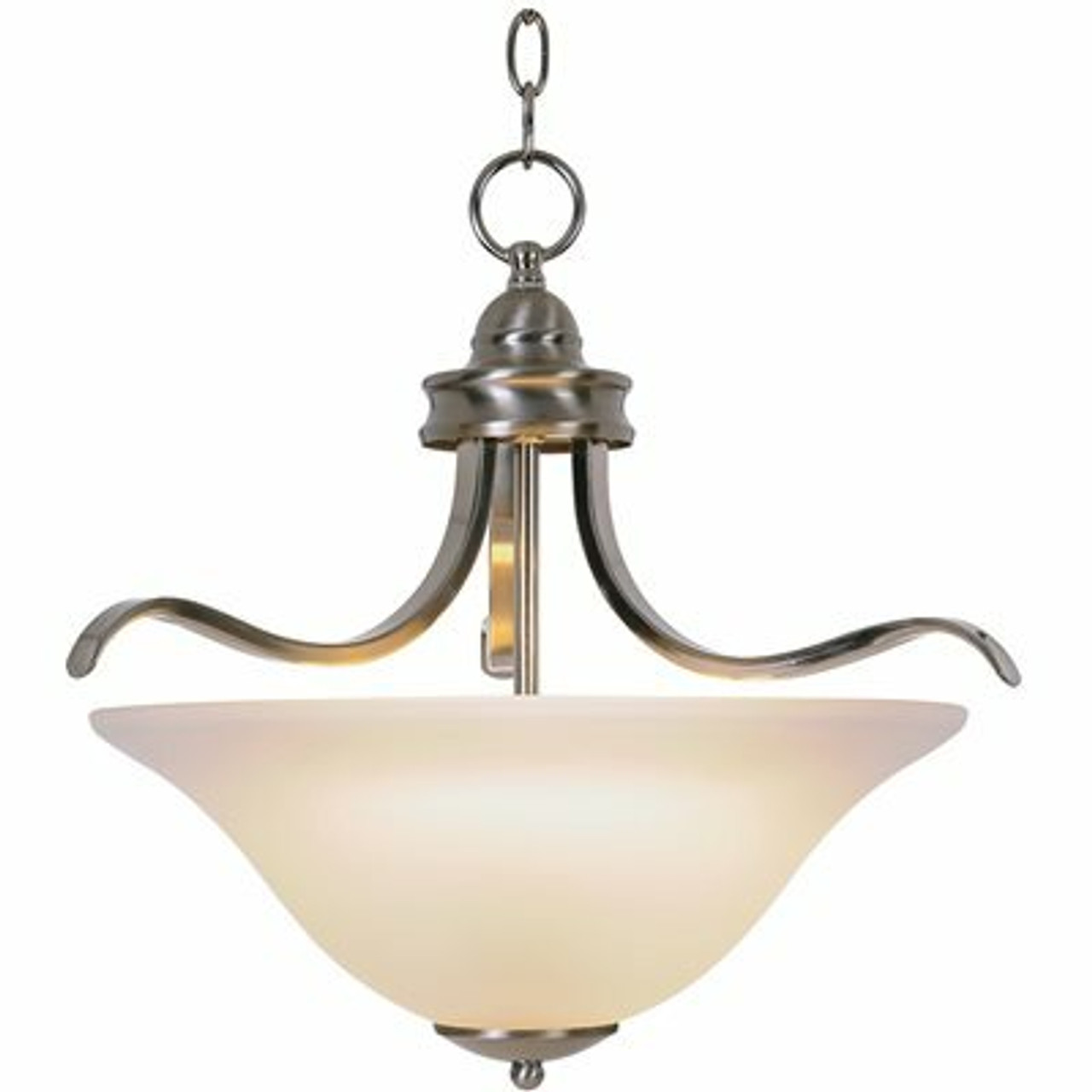 Monument 3-Light Brushed Nickel Pendant With Frosted Glass