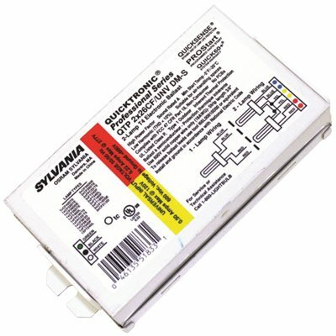 Sylvania Compact Fluorescent Ballast With Bottom Or Side Leads Qtp/2X26/Cf/Unv