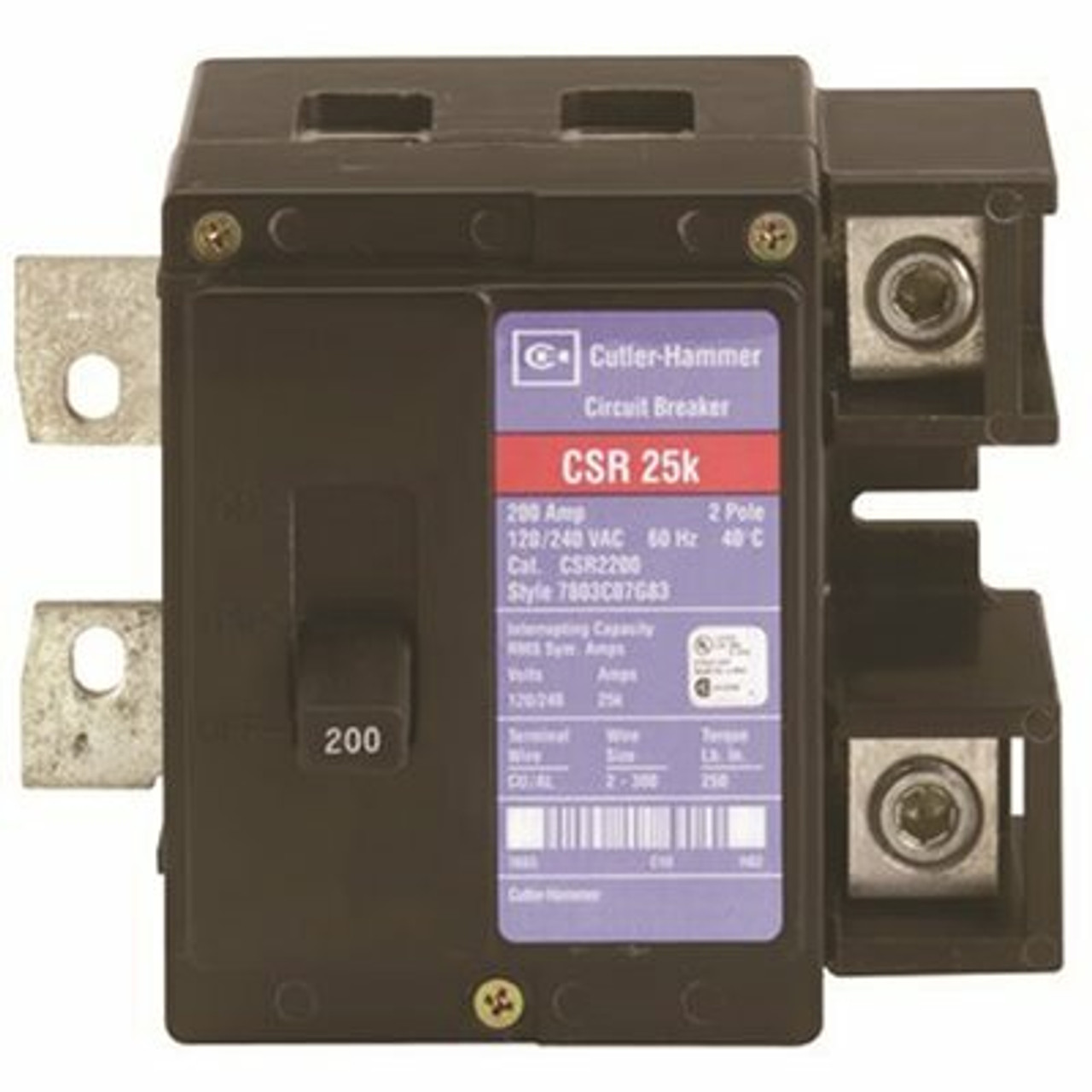 Eaton Csr 125 Amp 2-Pole 25 Kaic Main Circuit Breaker