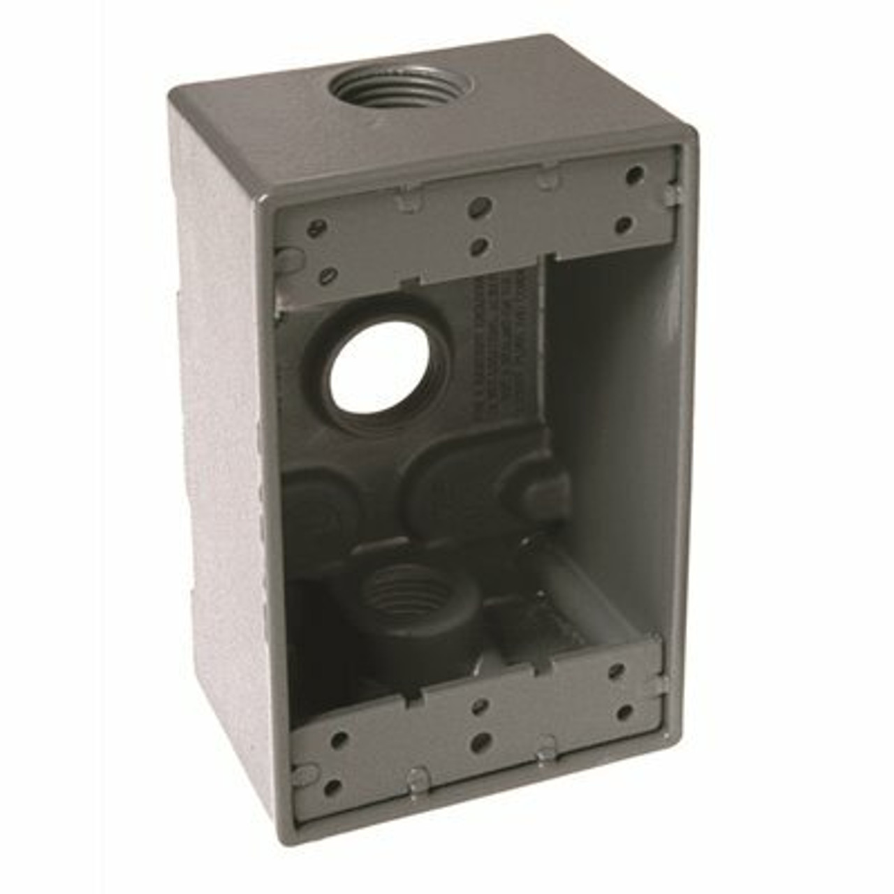 Bell 1-Gang Weatherproof Gray Box With Three 3/4 In. Outlets
