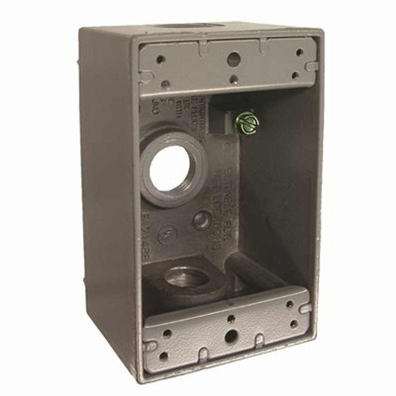 Bell 1-Gang Gray Weatherproof Box With Three 1/2 In. Threaded Outlets