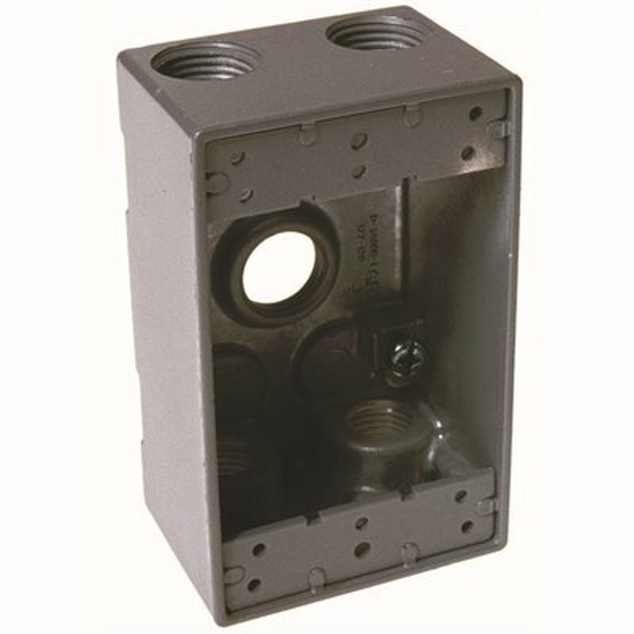 Bell 1-Gang Gray Weatherproof Box With Five 3/4 In. Threaded Outlets