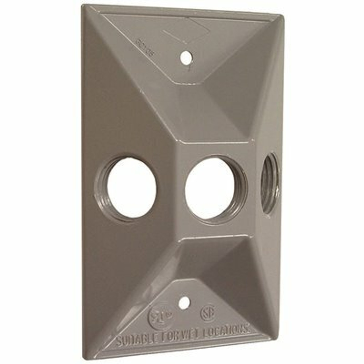 Bell 1/2 In. 1-Gang 3-Holes Weatherproof Cluster Cover With Outlets