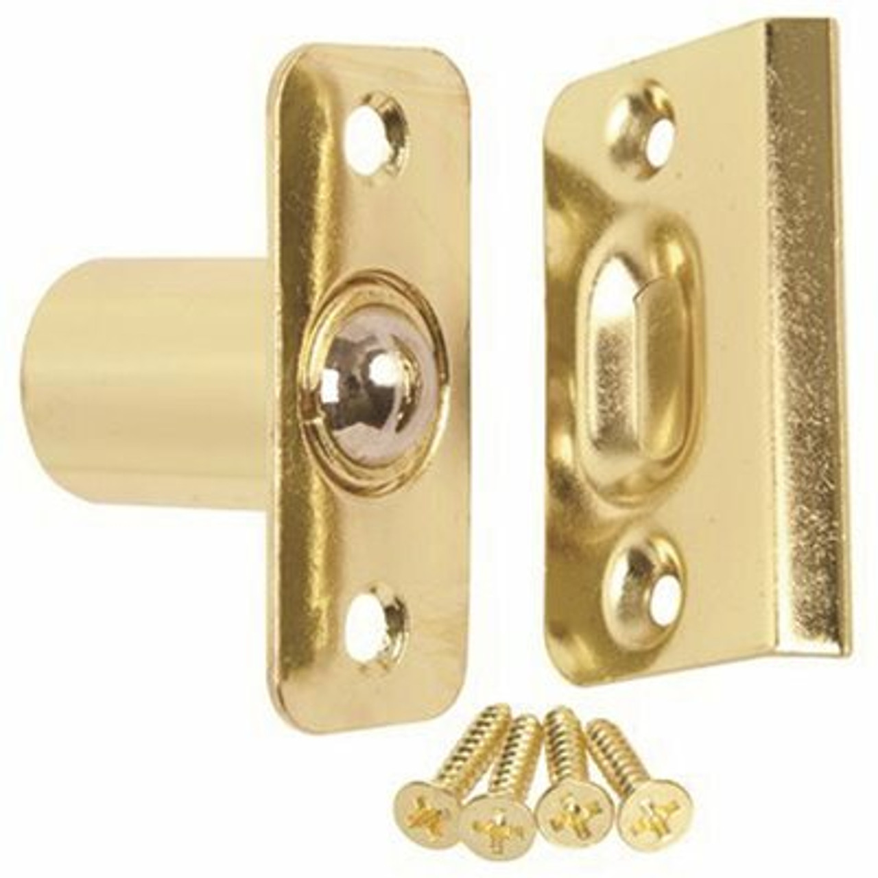 Anvil Mark Door Ball Catch In Brass Plated