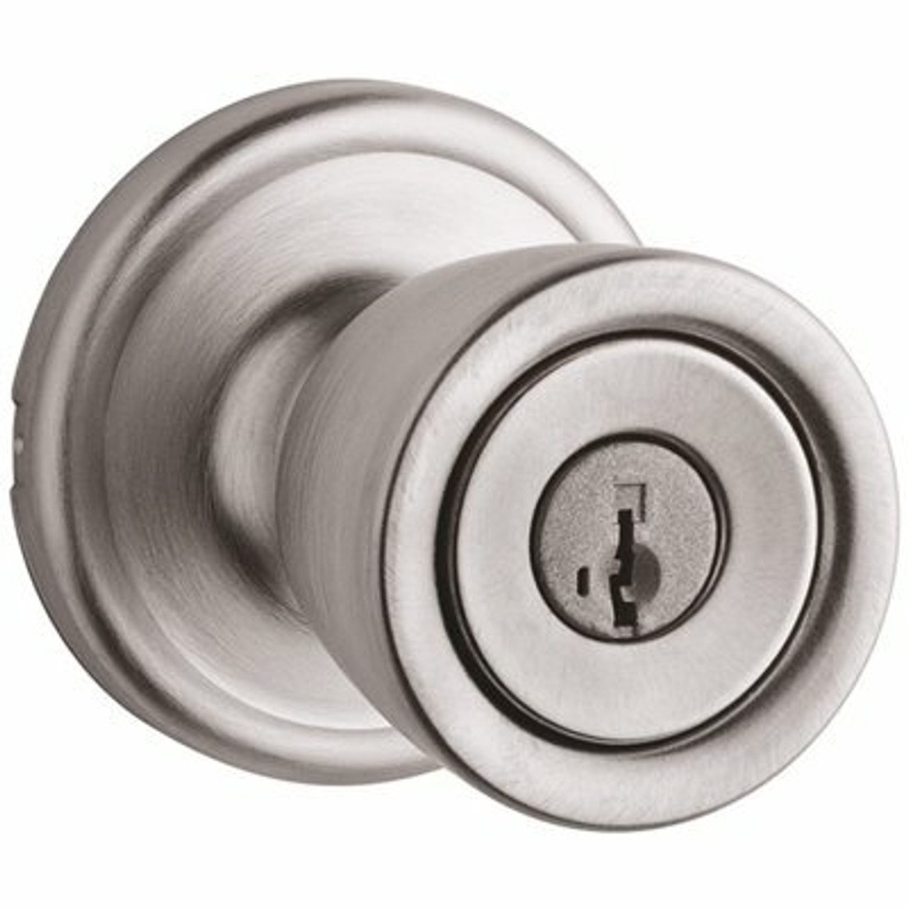 Kwikset Abbey Satin Chrome Vestibule Entry Door Knob Featuring Smartkey Security