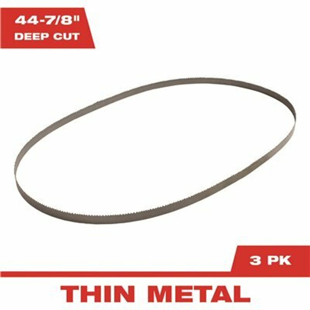 Milwaukee 44-7/8 In. 18 Tpi Deep Cut Portable Bi-Metal Band Saw Blade (3-Pack) For M18 Fuel/Corded