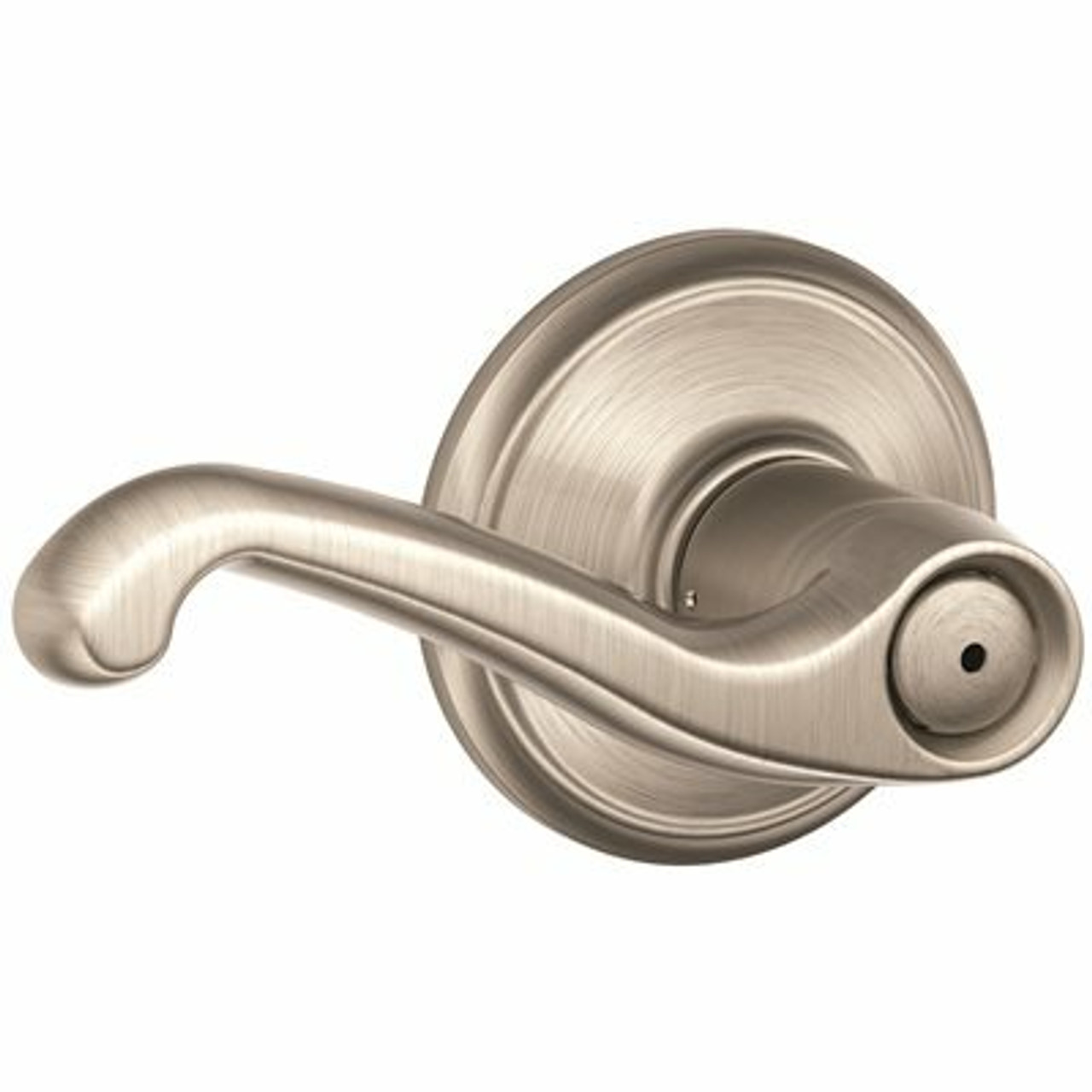 Schlage Flair Satin-Nickel Bed-And-Bath Lever
