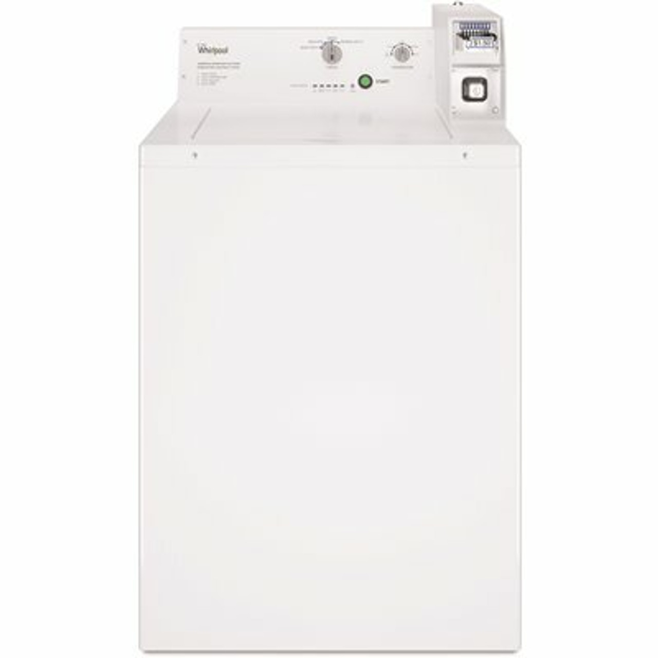 Whirlpool 3.3 Cu. Ft. White Commercial Top Load Washing Machine Coin Operated