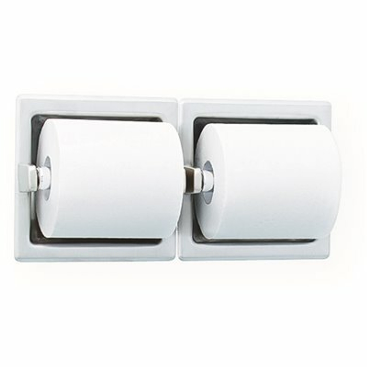 Bradley Recessed Dual Roll Toilet Tissue Holder In Satin