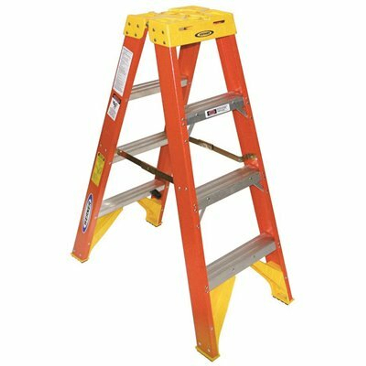 Werner 4 Ft. Fiberglass Twin Step Ladder With 300 Lbs. Load Capacity Type Ia Duty Rating