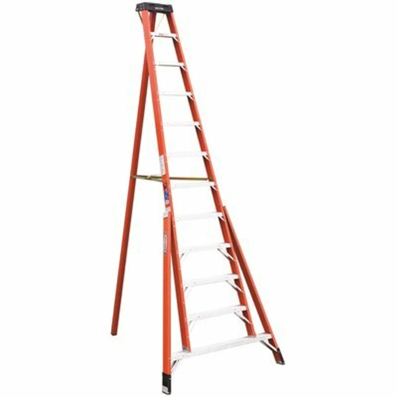 Werner 12 Ft. Fiberglass Tripod Step Ladder (16 Ft. Reach Height), 300 Lbs. Load Capacity Type Ia Duty Rating