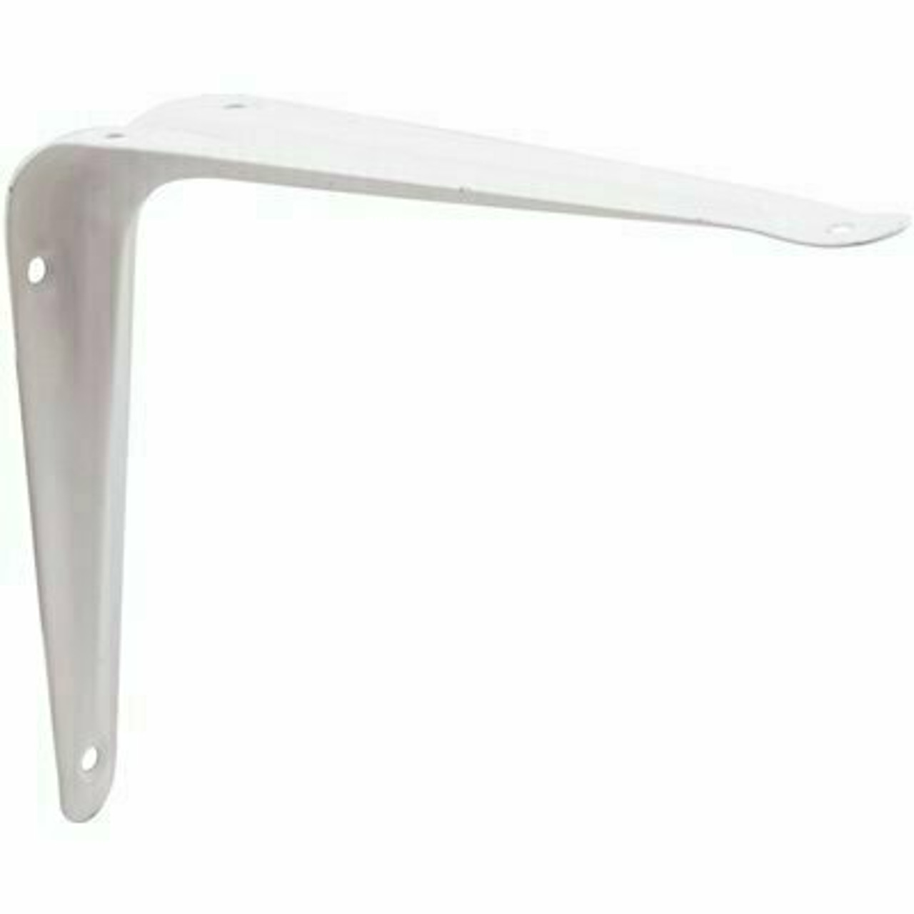 Prime-Line 8 In. X 10 In. White Enamel Painted Steel Shelf Brackets Compatible With Wood Shelving (2-Pack)