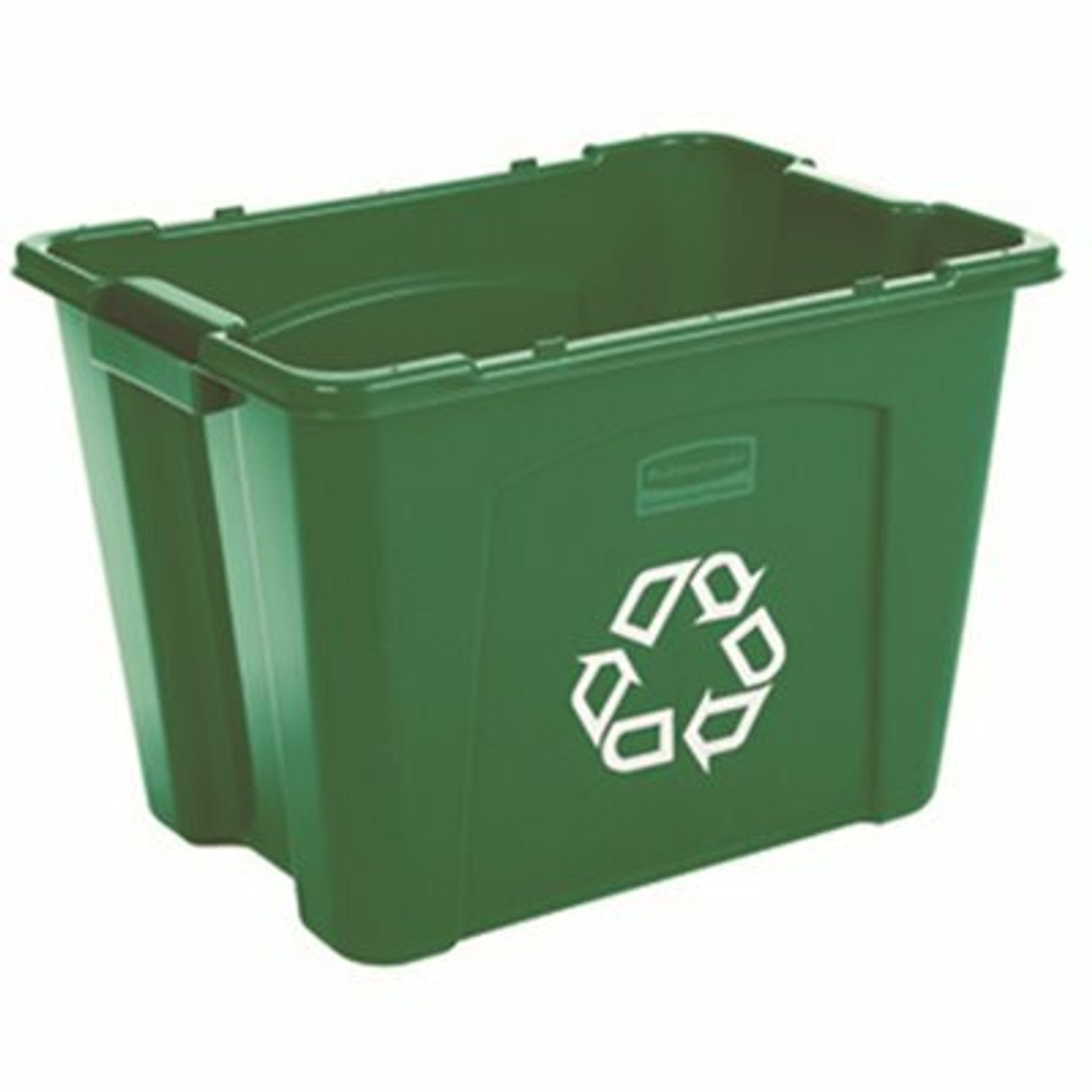Rubbermaid Commercial Products 14 Gal. Green Recycling Bin With Universal Recycle Symbol