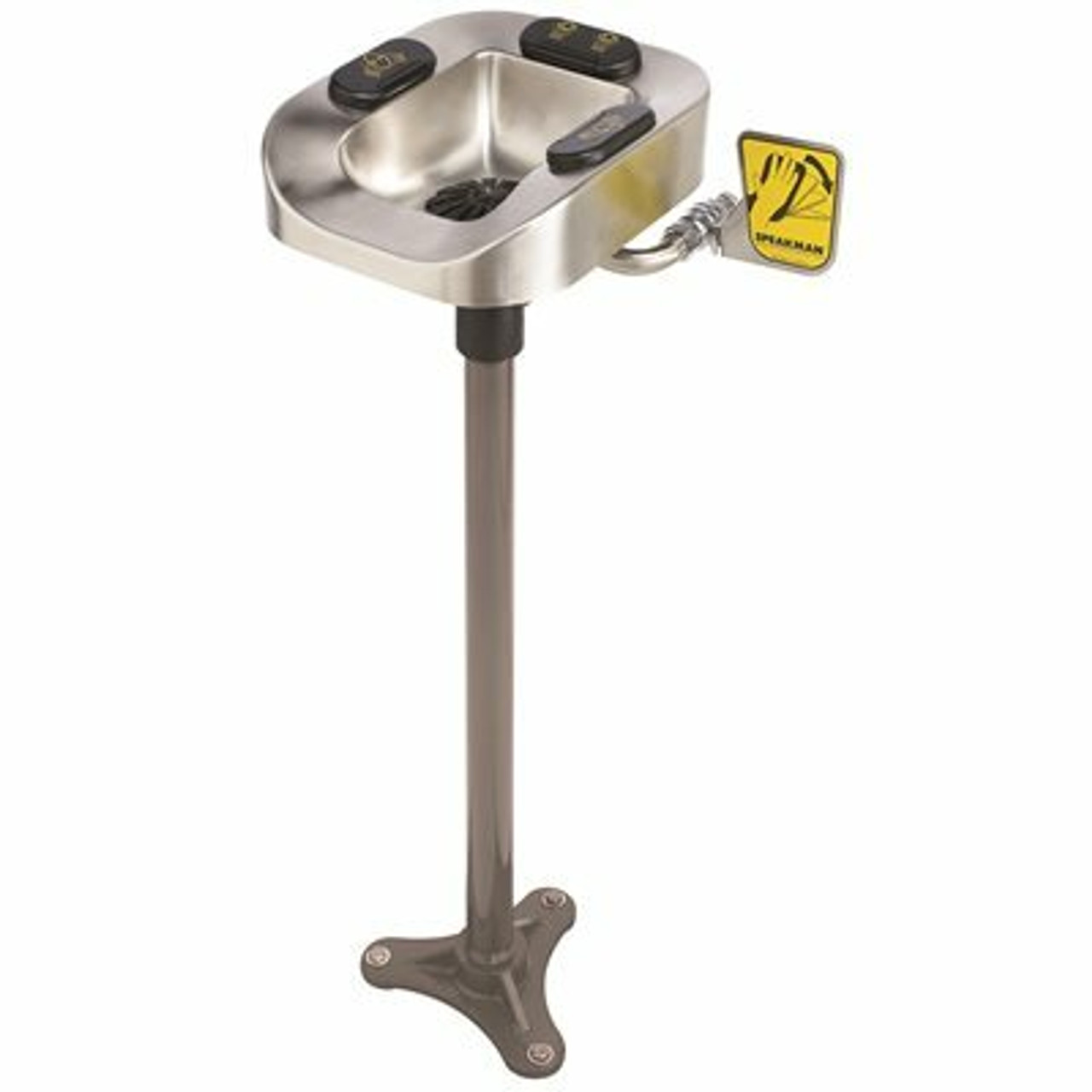 Speakman Optimus Pedestal-Mounted Emergency Eye And Face Wash, Stainless Steel