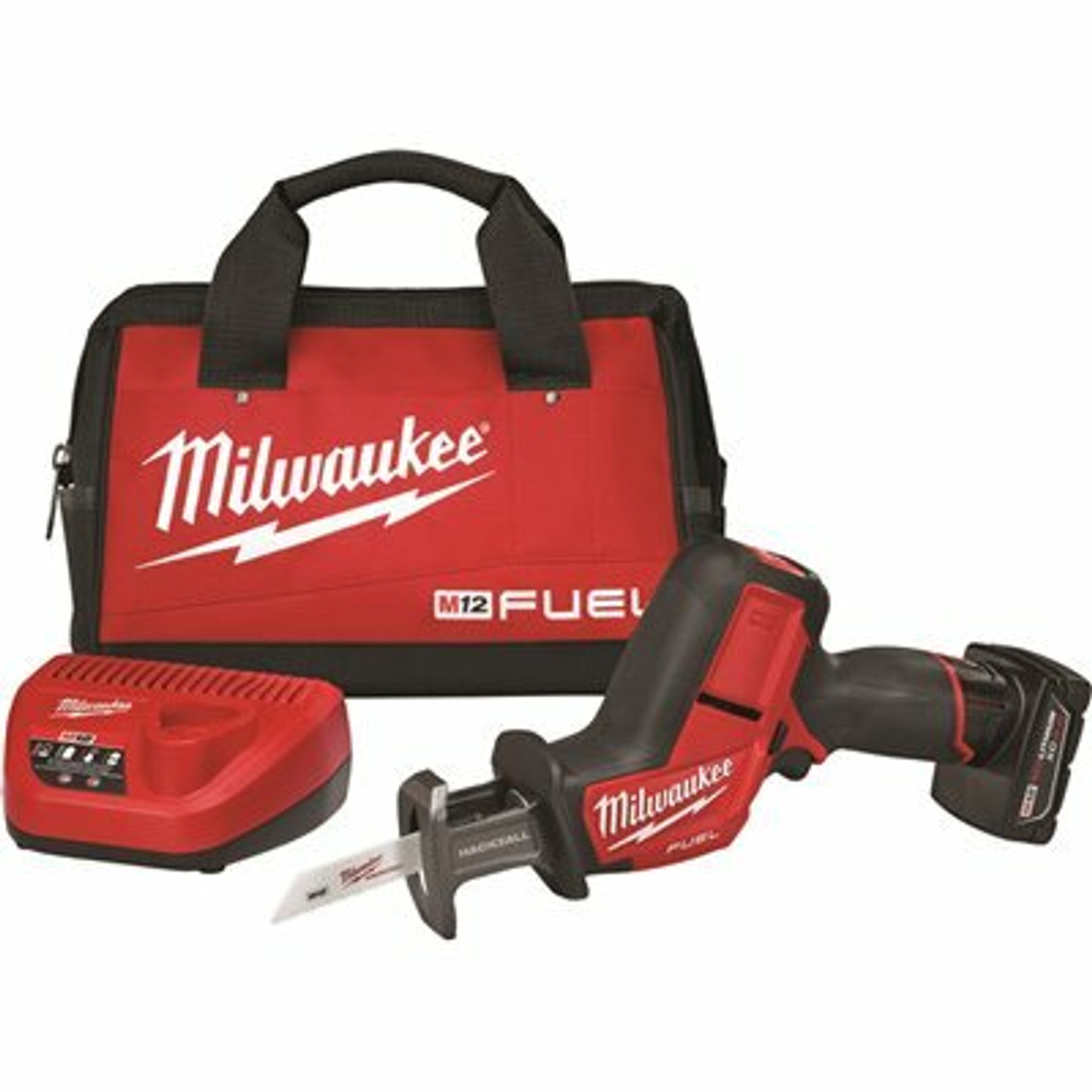 M12 Fuel 12-Volt Lithium-Ion Brushless Cordless Hackzall Reciprocating Saw Kit W/ One 4.0Ah Batteries Charger & Tool Bag