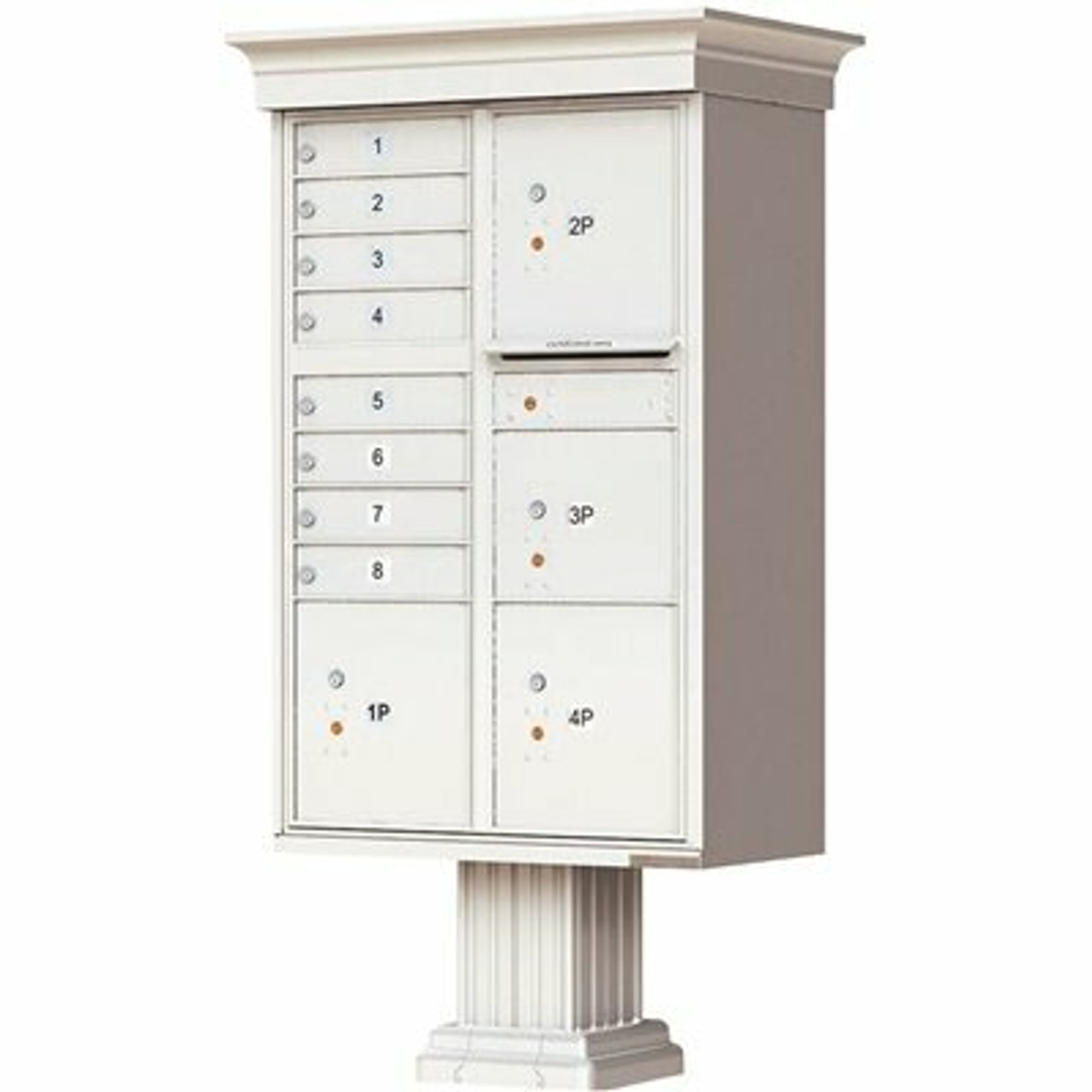 Florence 1570 Series 8-Mailboxes, 1-Outgoing, 4-Parcel Lockers, Vital Cluster Box Unit With Vogue Classic Accessories - 2474380