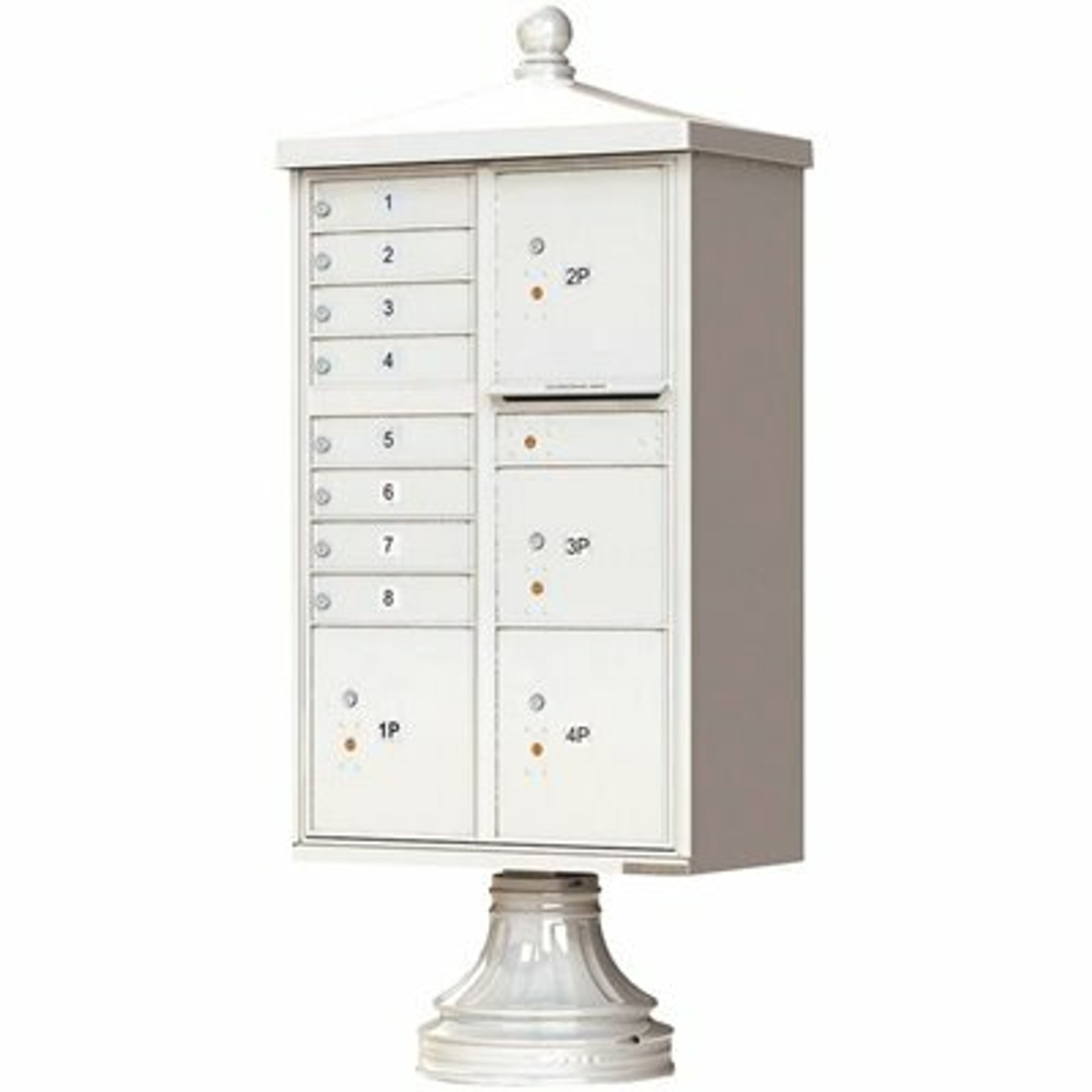 Florence 1570 Series 8-Mailboxes, 1-Outgoing, 4-Parcel Lockers, Vital Cluster Box Unit With Vogue Traditional Accessories - 2474387