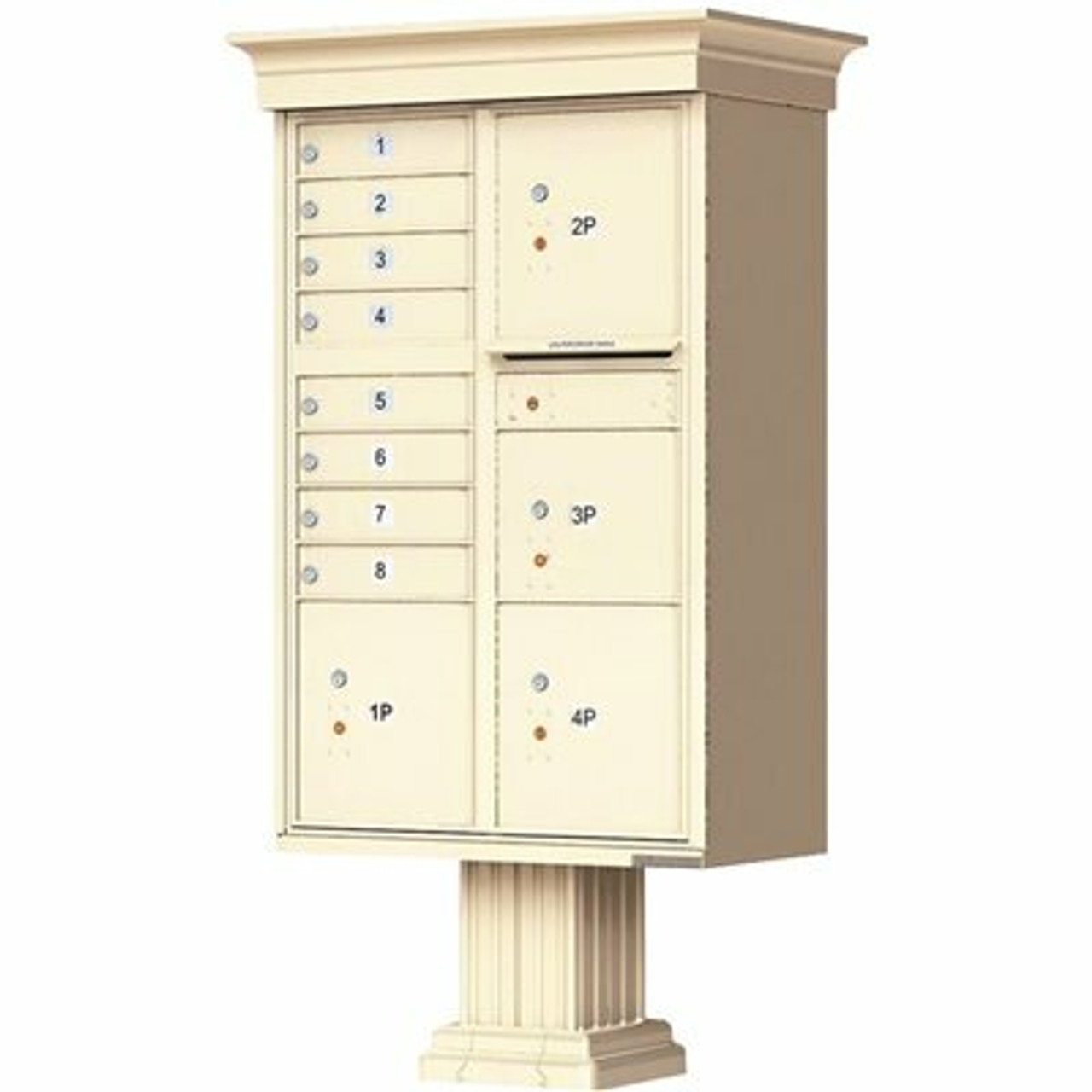Florence 1570 Series 8-Mailboxes, 1-Outgoing, 4-Parcel Lockers, Vital Cluster Box Unit With Vogue Classic Accessories - 2474398