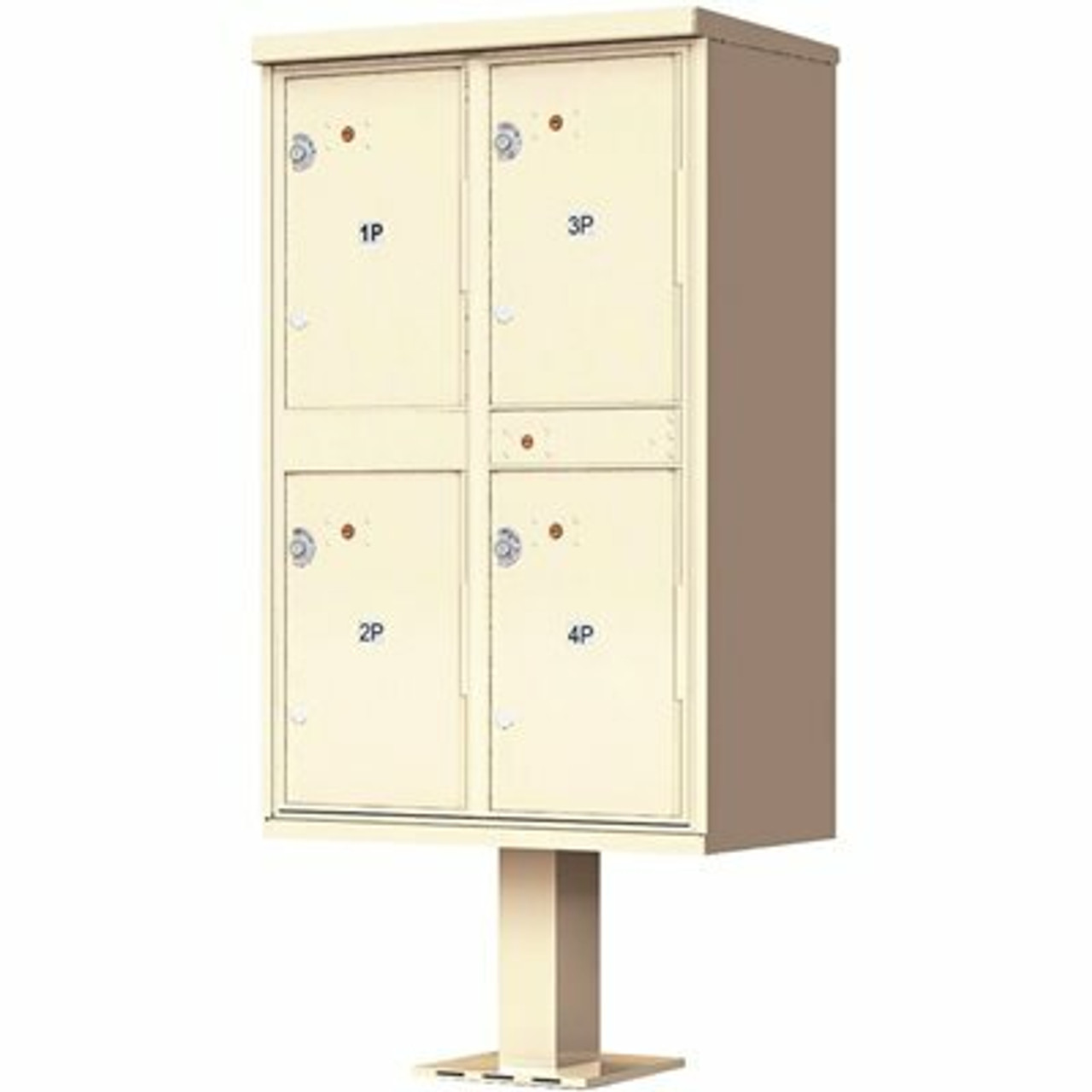 Florence 1590 Series 4-Parcel Lockers On Pedestal Valiant Outdoor Parcel Locker - 2474403