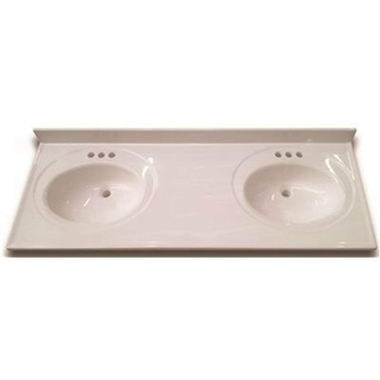 Premier 61 In. X 22 In. Custom Vanity Top Recessed Double Bowl In White Swirl