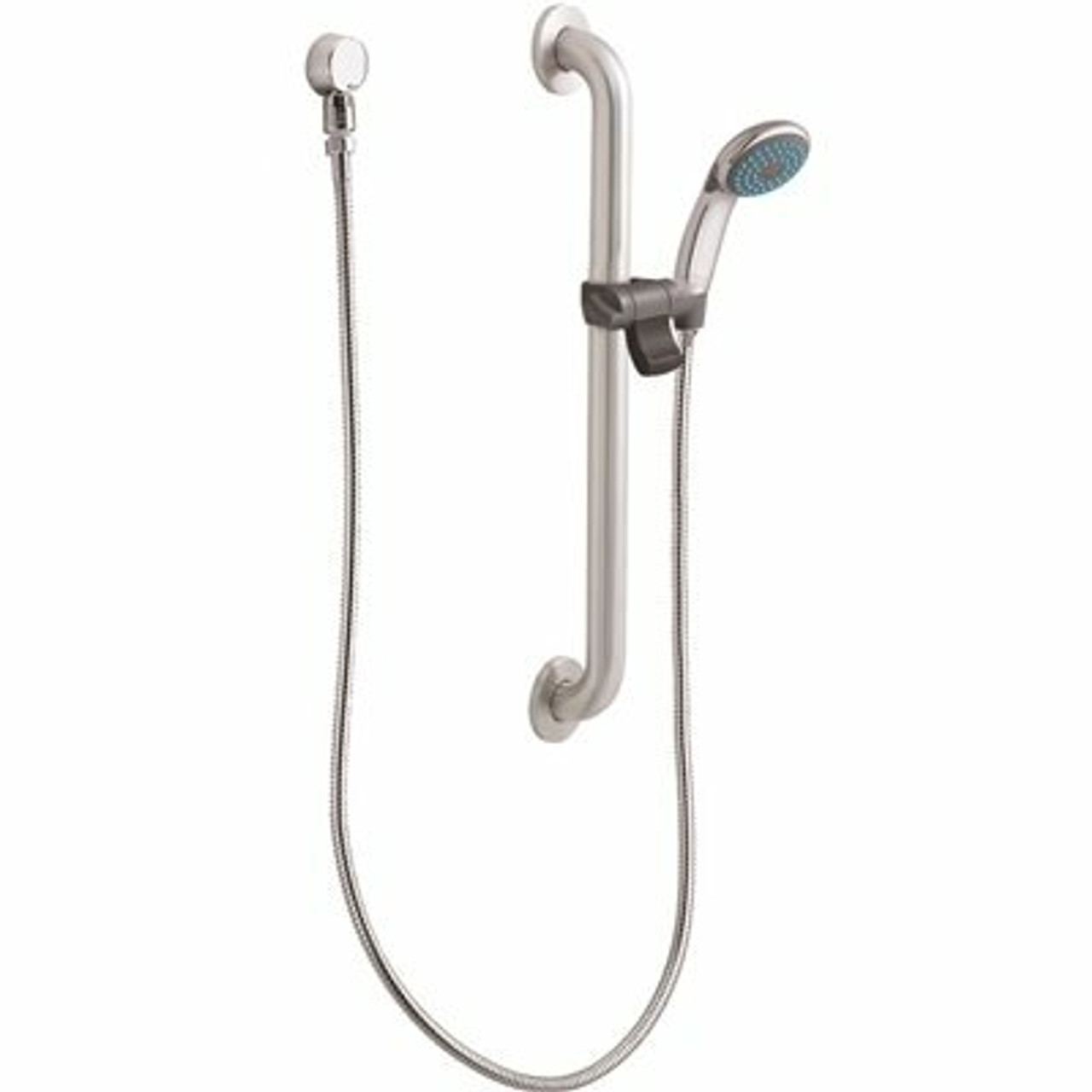 Moen Commercial Slide Bar With 1-Spray Handheld Shower And Metal Hose, 1-1/2 X 24 In. 1.75 Gpm In Chrome