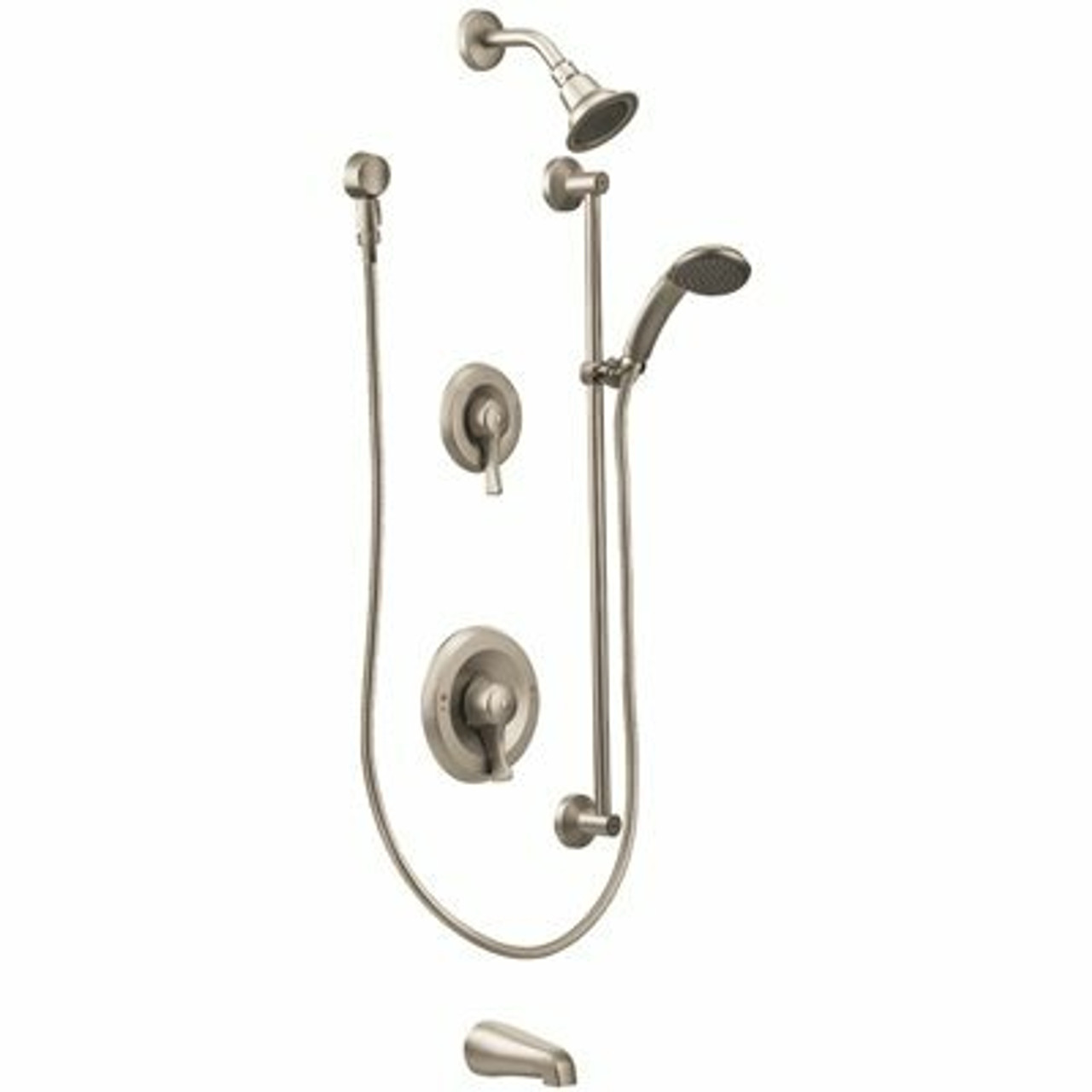 Moen Commercial 1-Handle Posi-Temp Tub And Shower Faucet Trim Kit In Brushed Nickel (Valve Not Included)