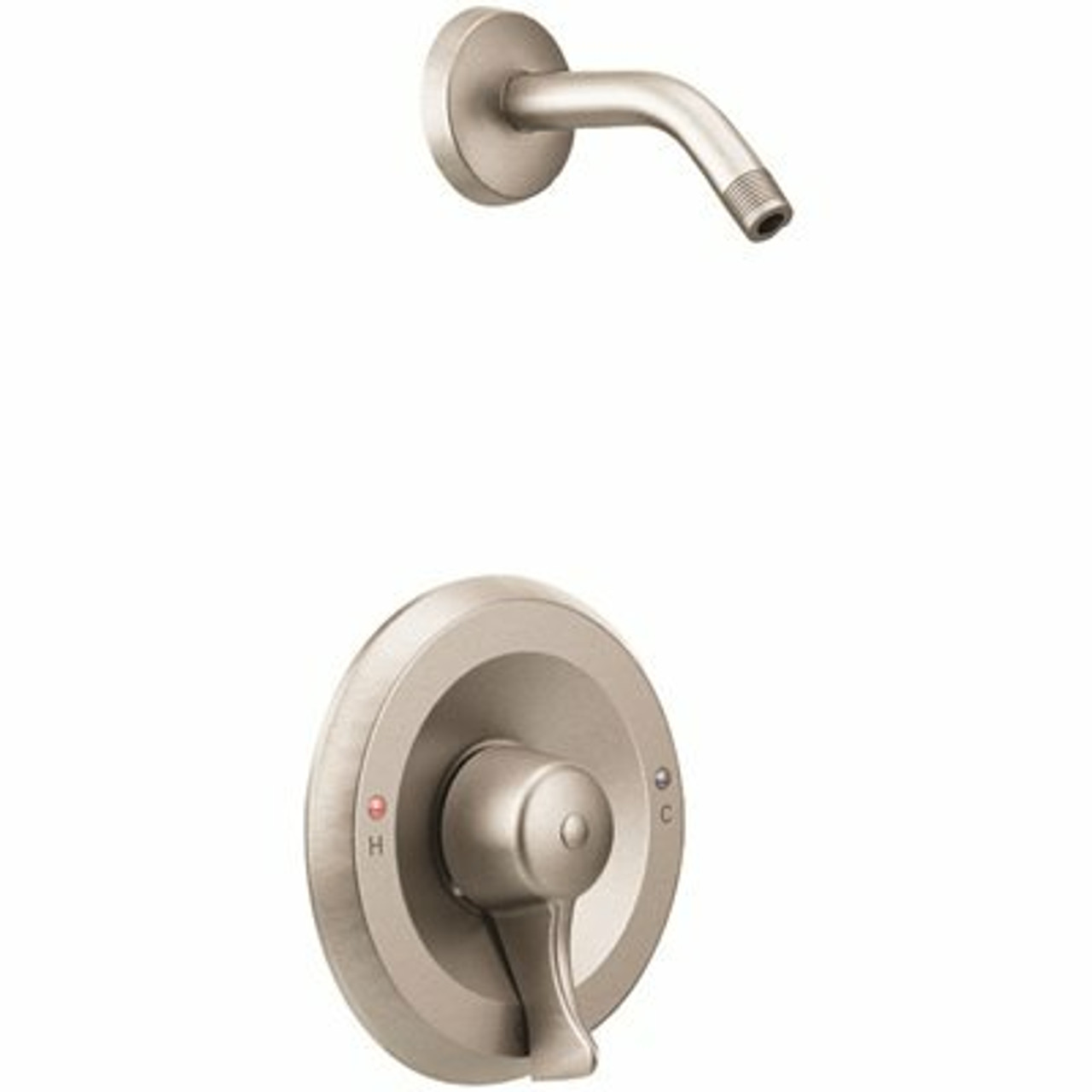 Moen Commercial Posi-Temp 1-Handle Shower Trim Without Valve Or Showerhead, Lever Handle, Brushed Nickel