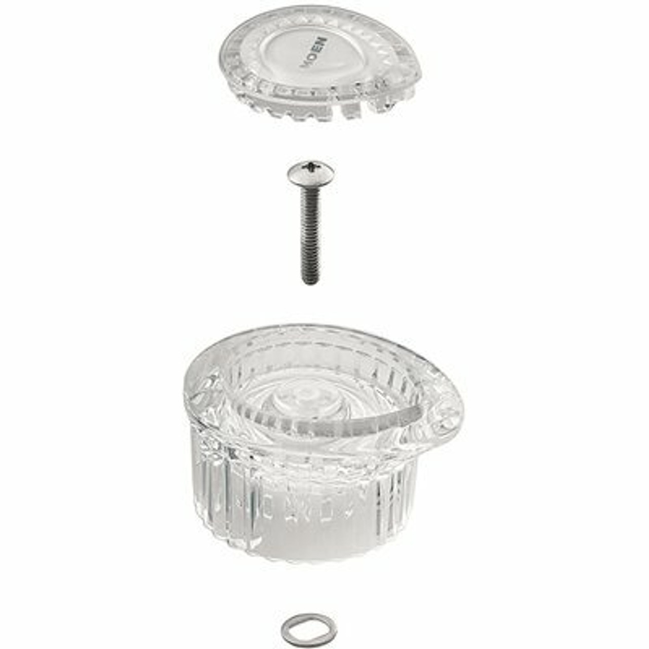 Moen Posi-Temp Knob Handle Kit With White And Chrome Insert