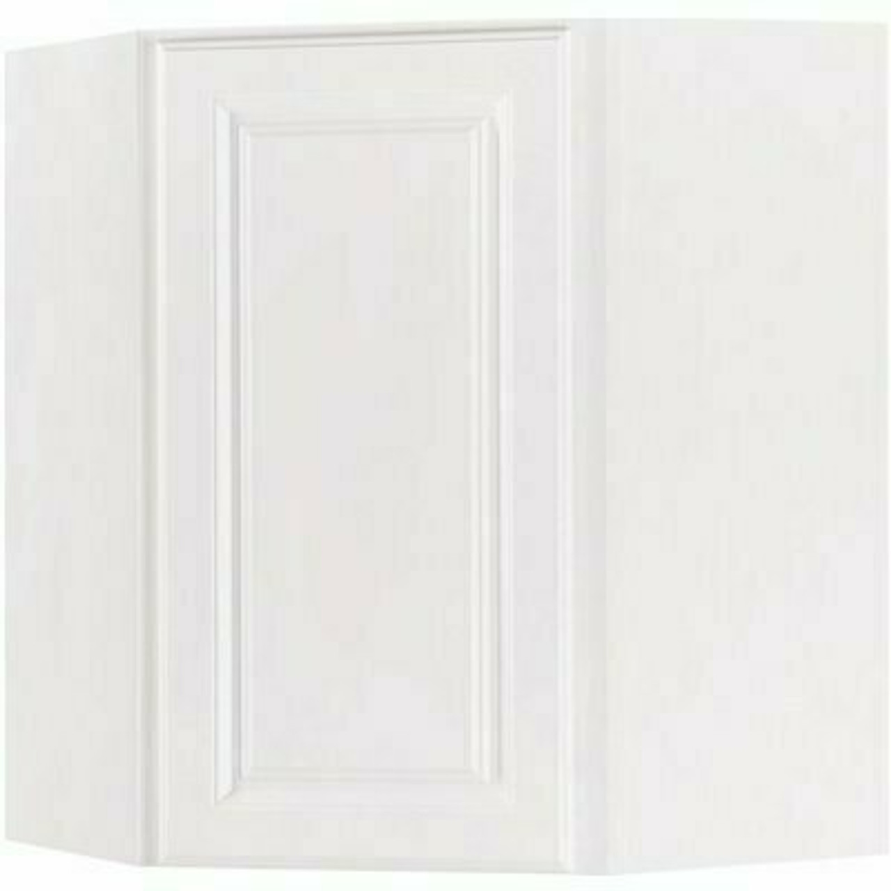 Hampton Bay Hampton Satin White Raised Panel Stock Assembled Diagonal Corner Wall Kitchen Cabinet (24 In. X 30 In. X 12 In.)