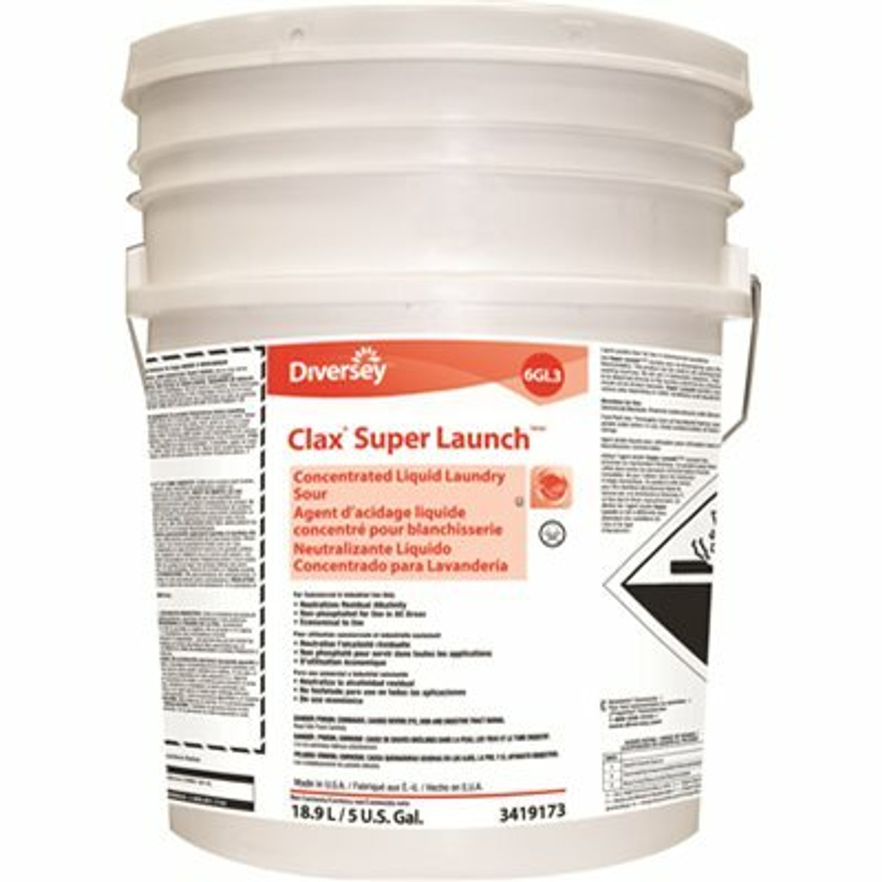 Clax 5 Gal. Pail Super Launch  Laundry Sour General Purpose Highly Concentrated