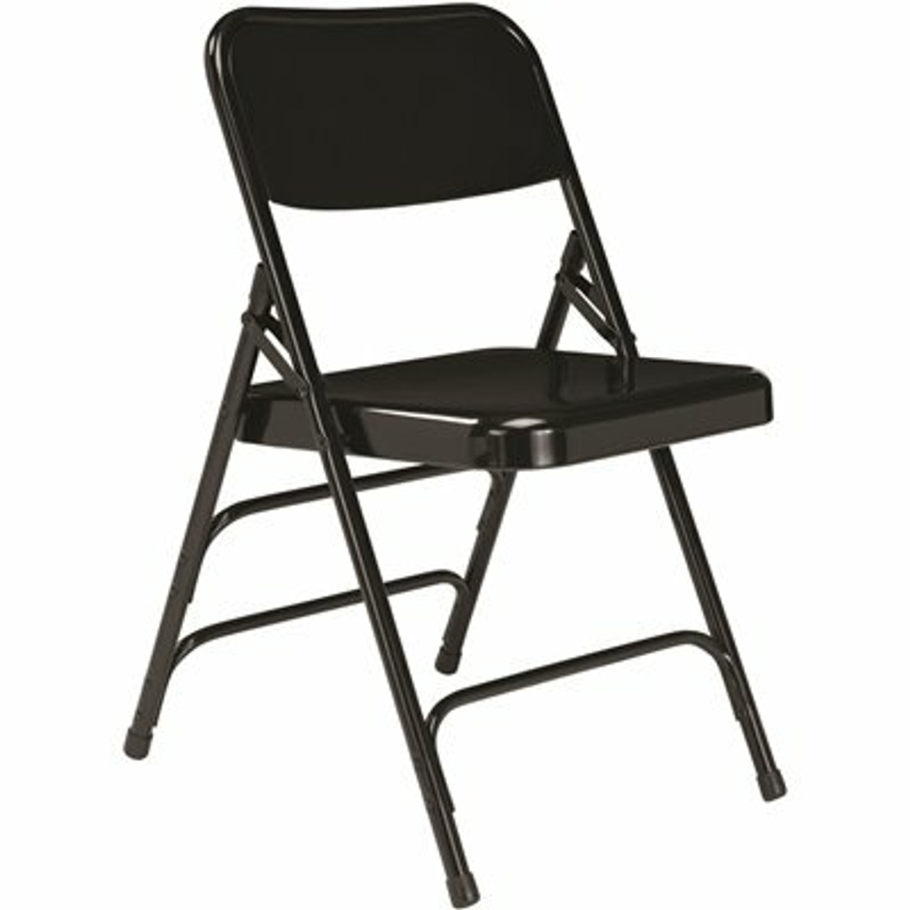 National Public Seating Black Metal Stackable Folding Chair (Set of 4) 2487345