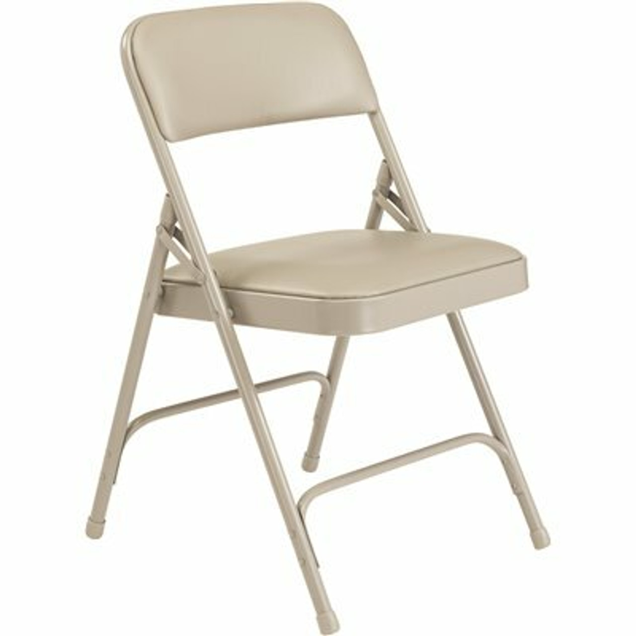 National Public Seating Grey Vinyl Padded Seat Stackable Folding Chair (Set Of 4)