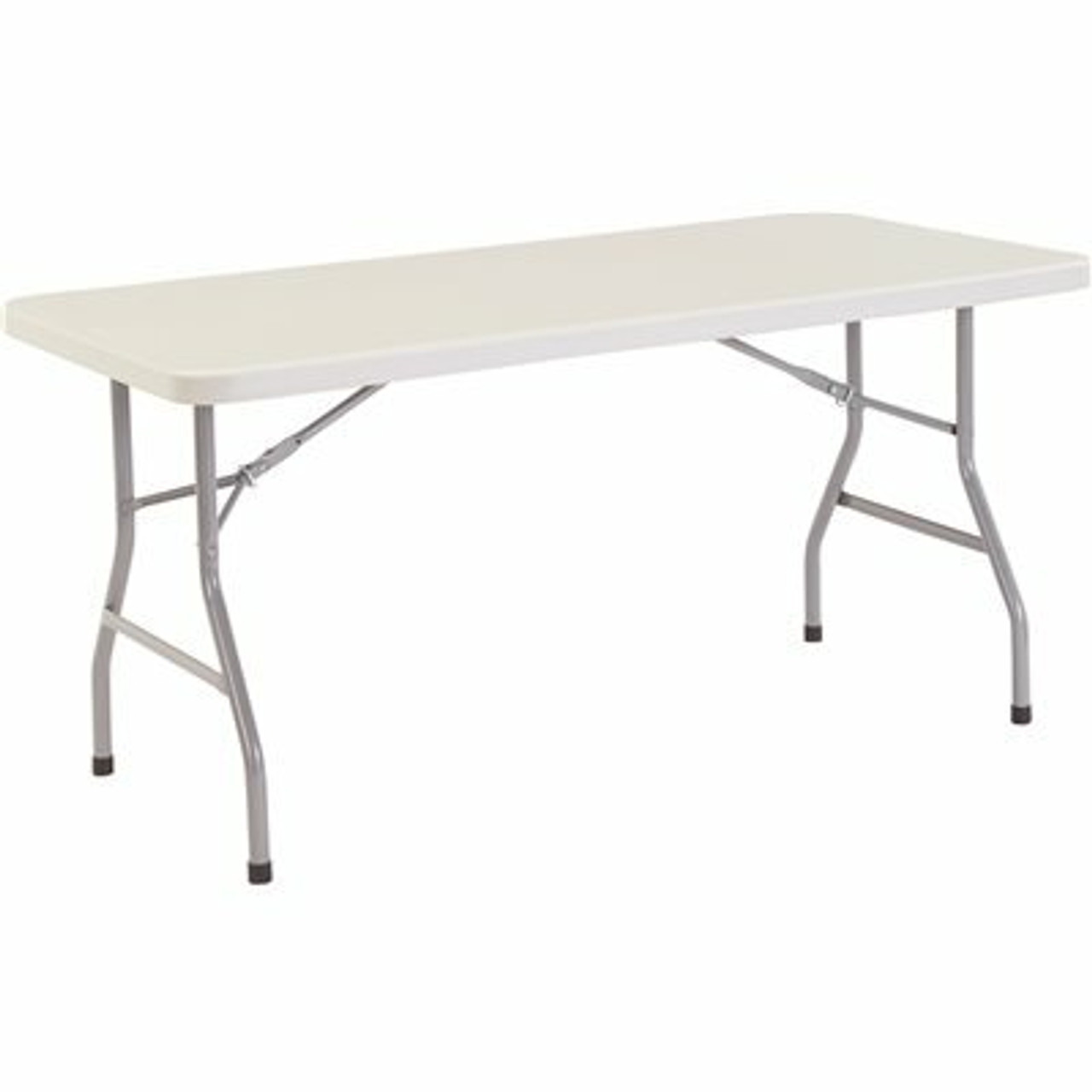 National Public Seating 60 In. Grey Plastic Folding Banquet Table