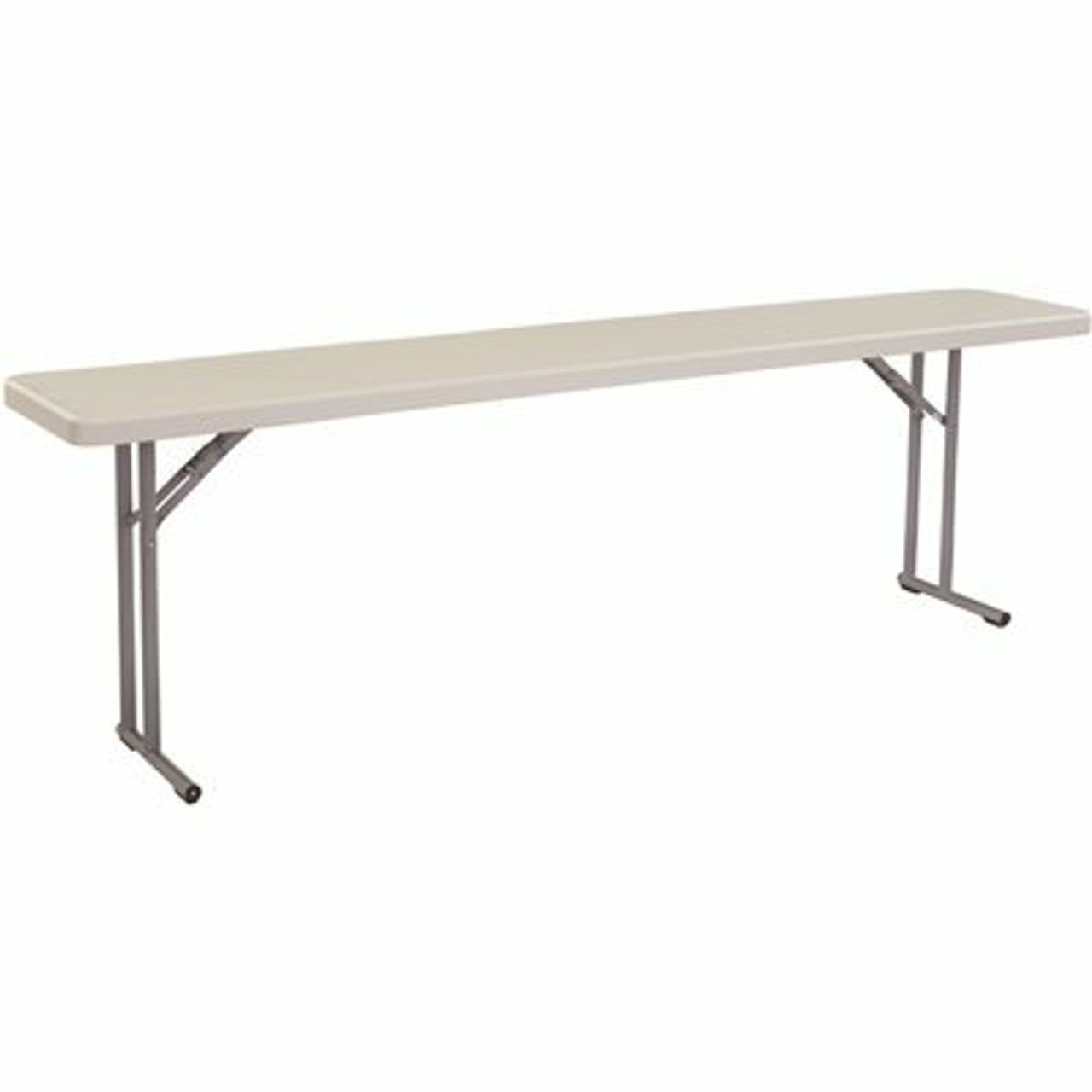 National Public Seating 96 In. Grey Plastic Folding Seminar Table