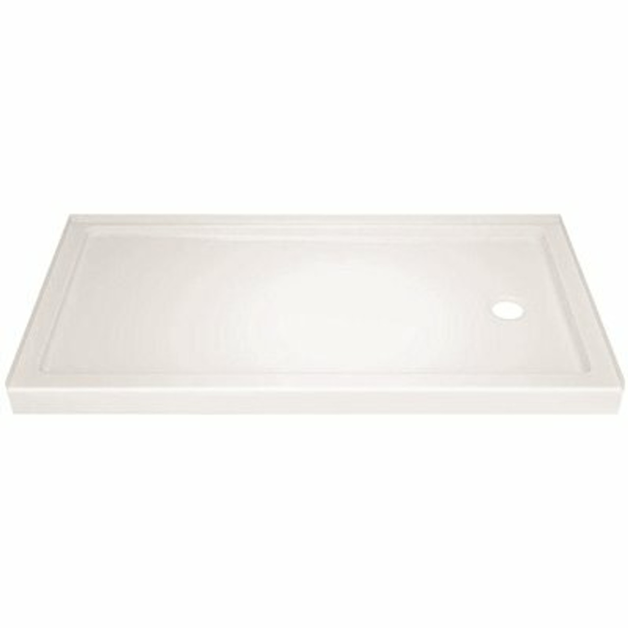 Delta Classic 400 60 In. L X 32 In. W Alcove Shower Pan Base With Right Drain In High Gloss White